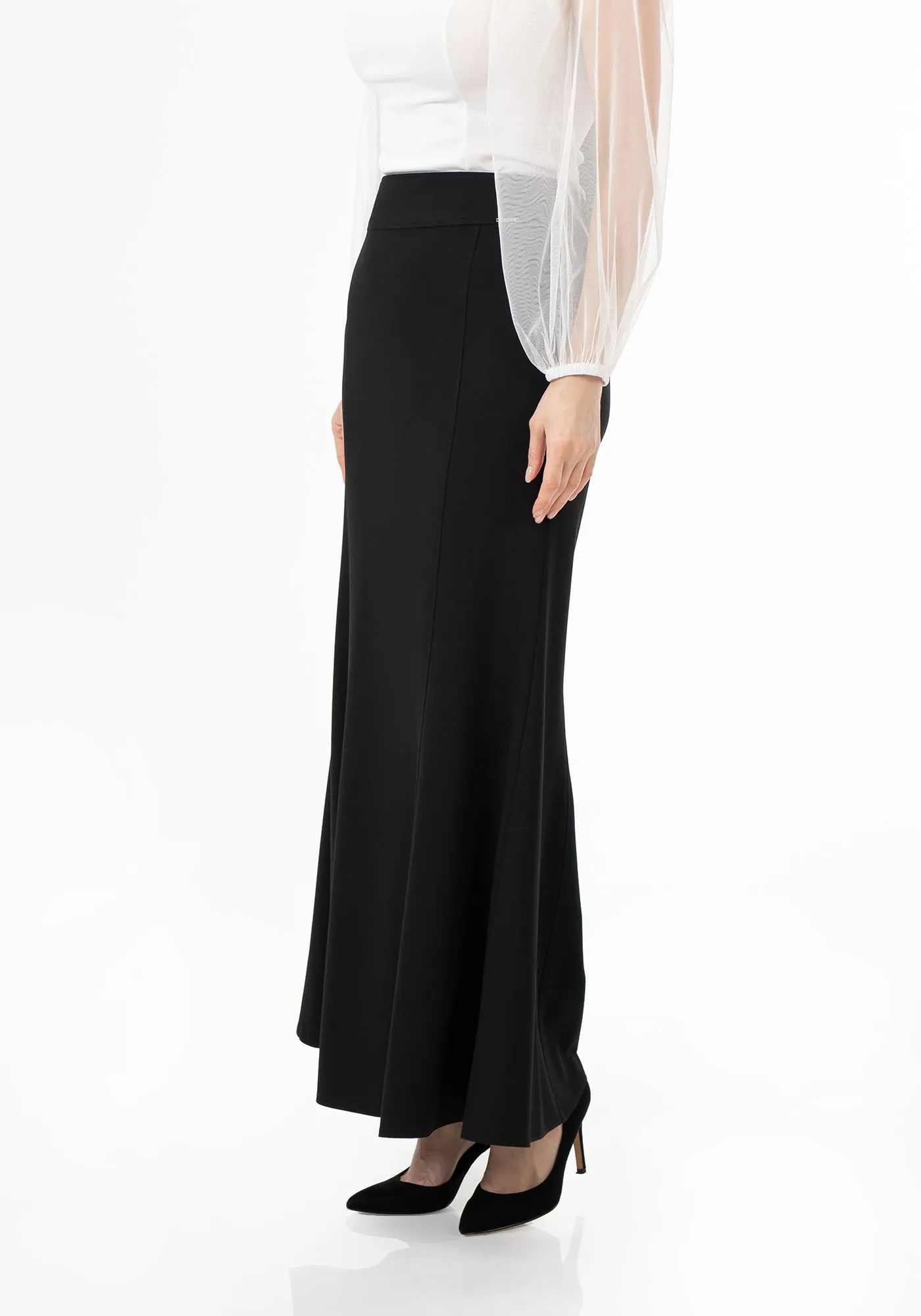 Black Fishtail Maxi Skirt | Regular & Plus Size - G-Line