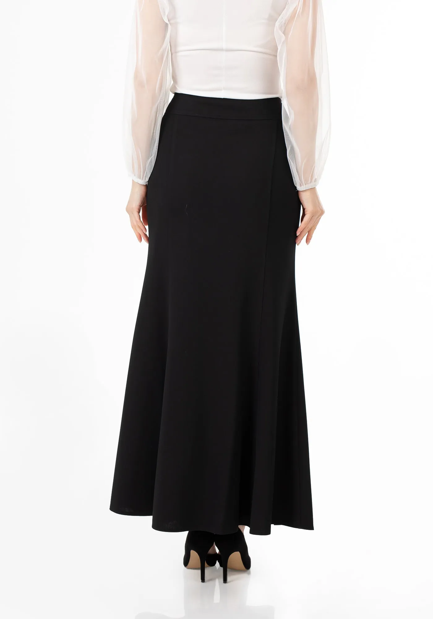 Black Fishtail Maxi Skirt | Regular & Plus Size - G-Line