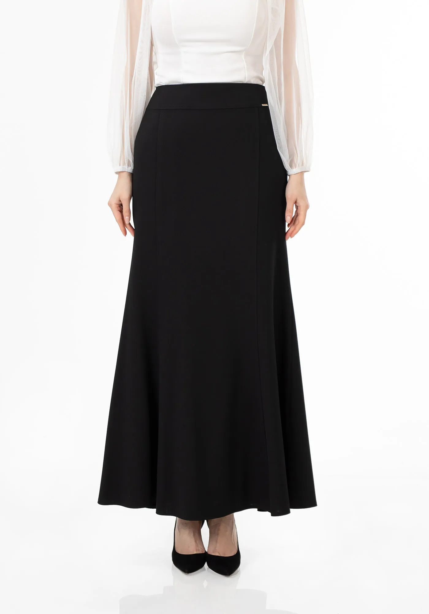 Black Fishtail Maxi Skirt | Regular & Plus Size - G-Line