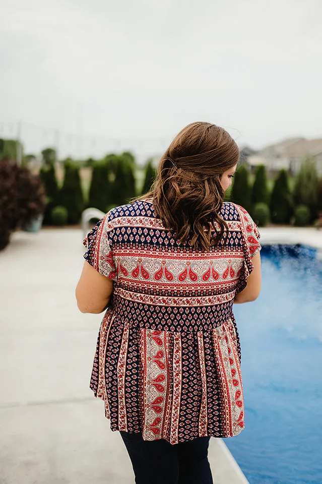 Bohemian Peplum Top