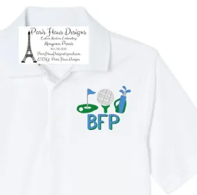 Boys Golf Monogram Polo Design