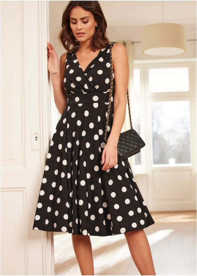 Bpc Selection Polka Dot Shirt Dress, Black