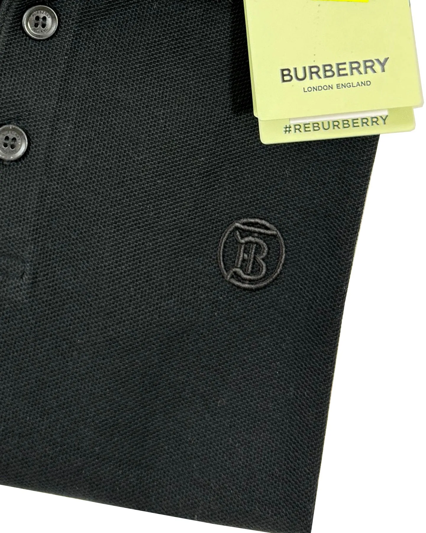 Burberry Men Polo Shirt Eddie Black Cottontail  XL SALE