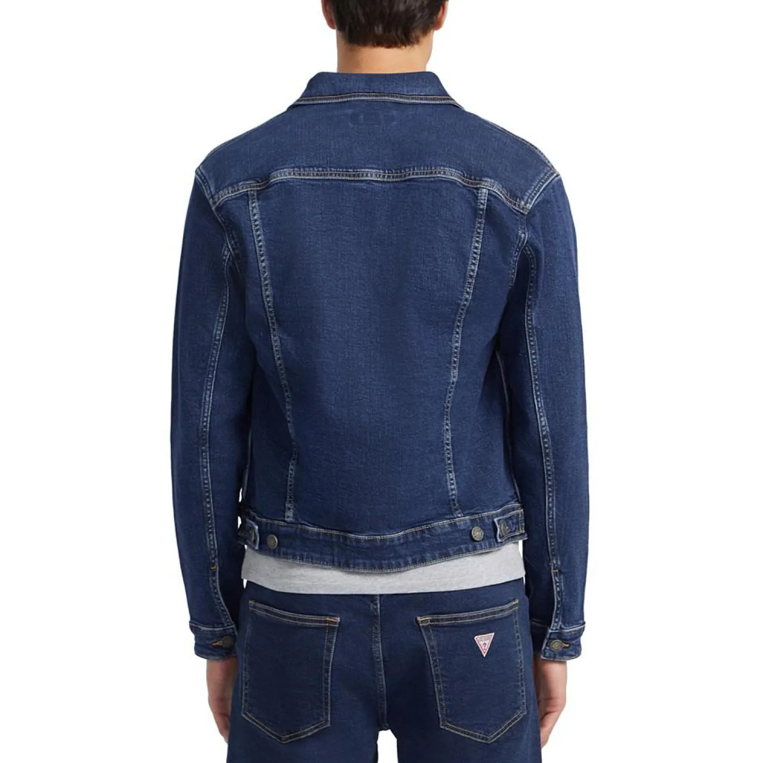 by GUESS Men's Slim-Fit Denim Trucker Jacket