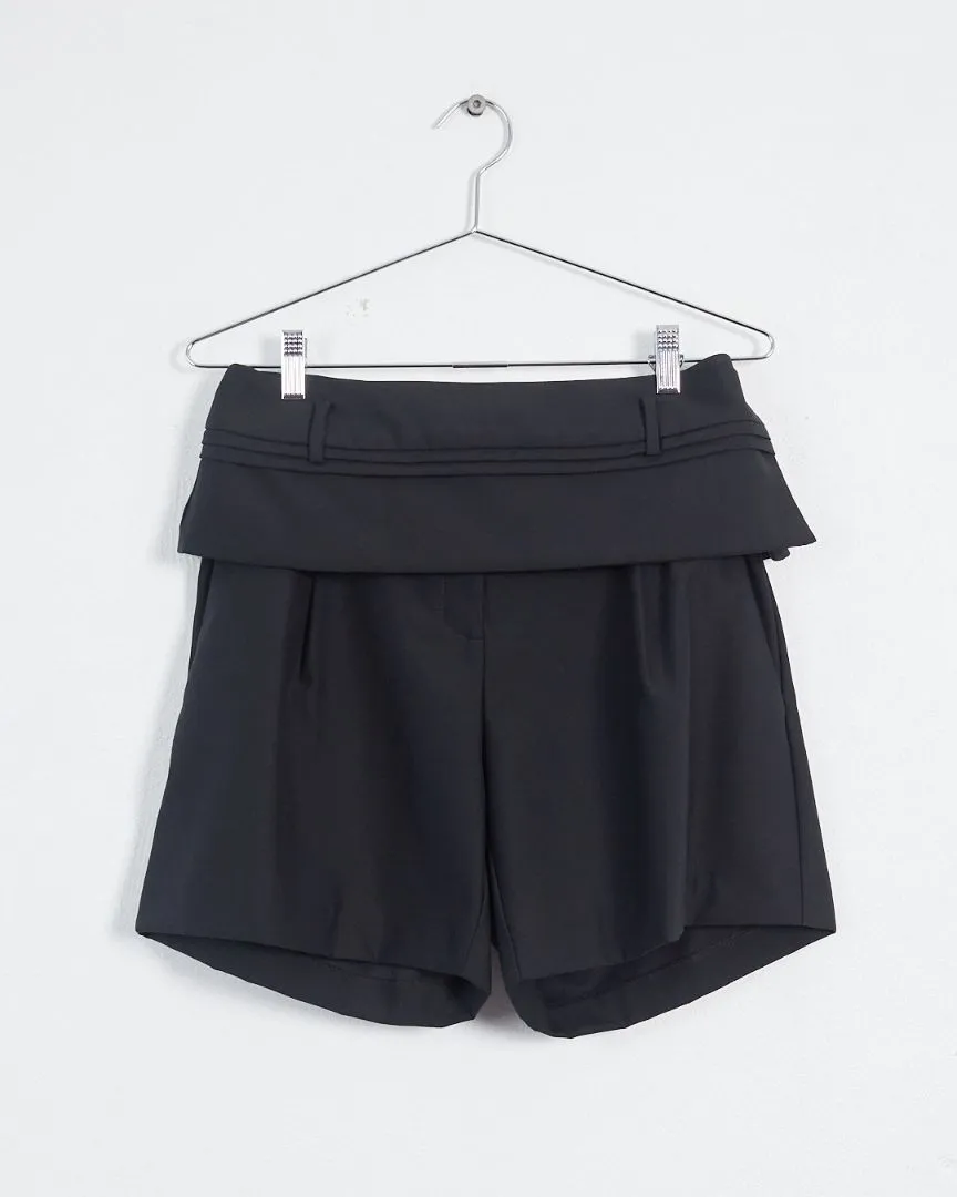 Christopher Esber 'double belted' tailored shorts, black, 12