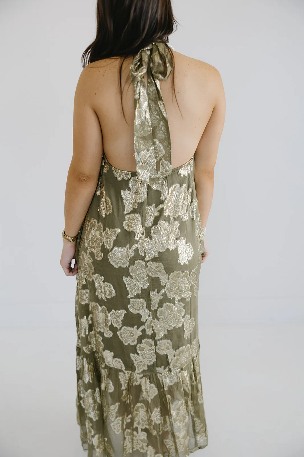 Cordelia Maxi Dress - Olive/Gold