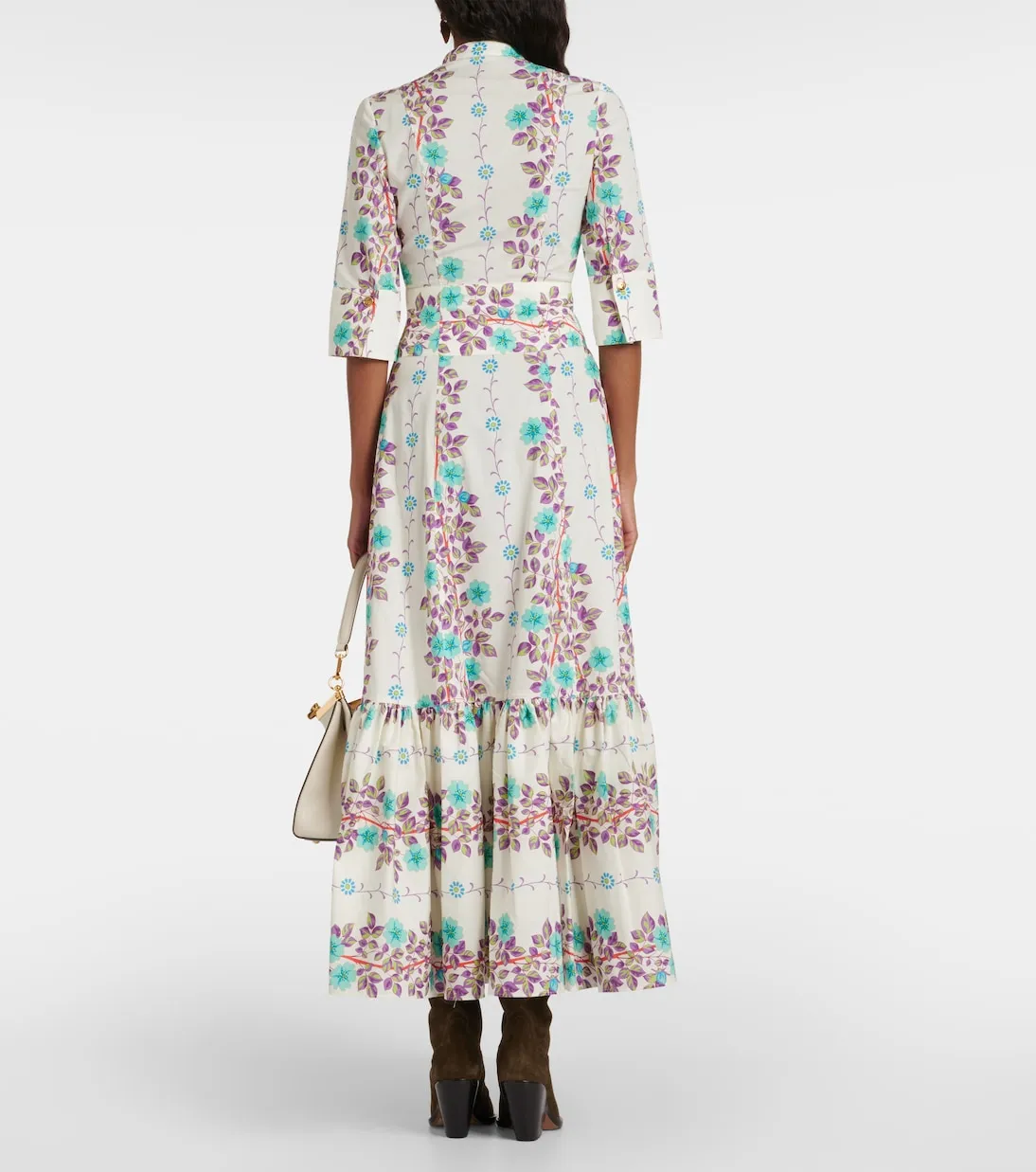 Cotton shirt dress with Etro print, multicolor