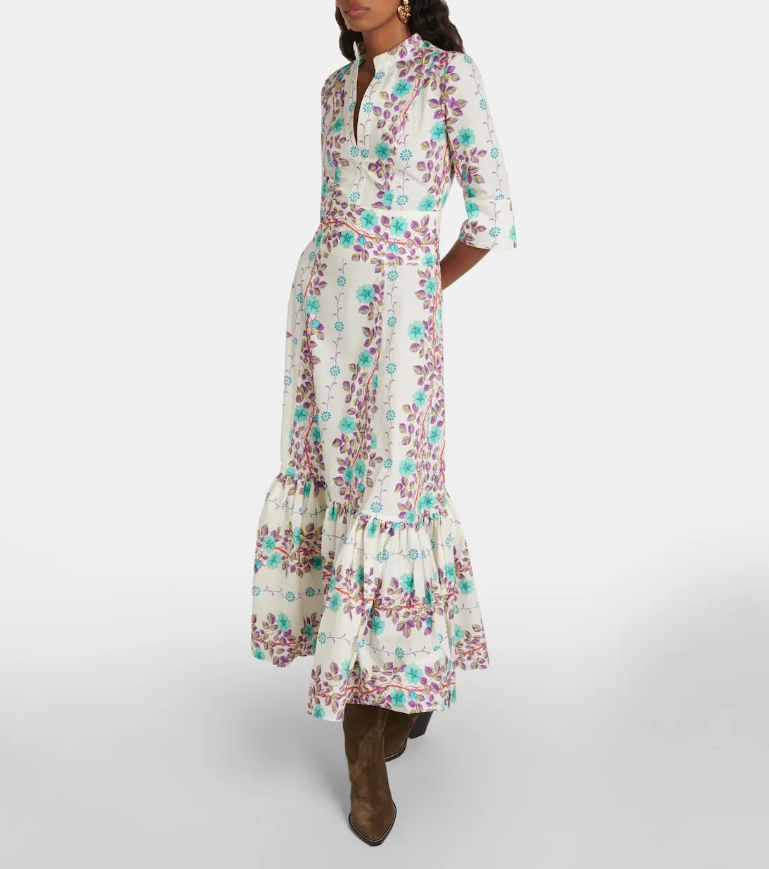 Cotton shirt dress with Etro print, multicolor