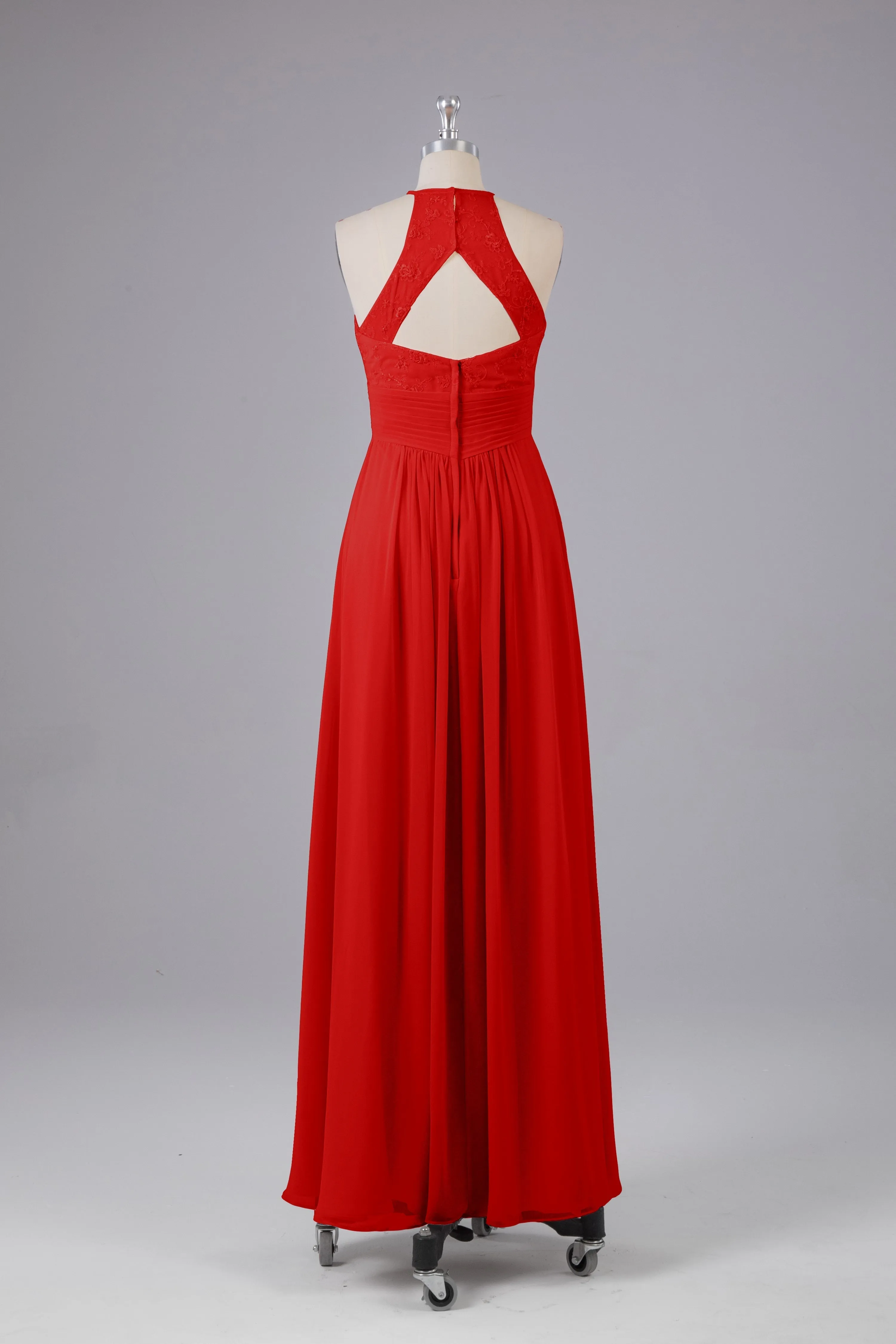 Elegant Halter Keyhole Chiffon Bridesmaid Dresses