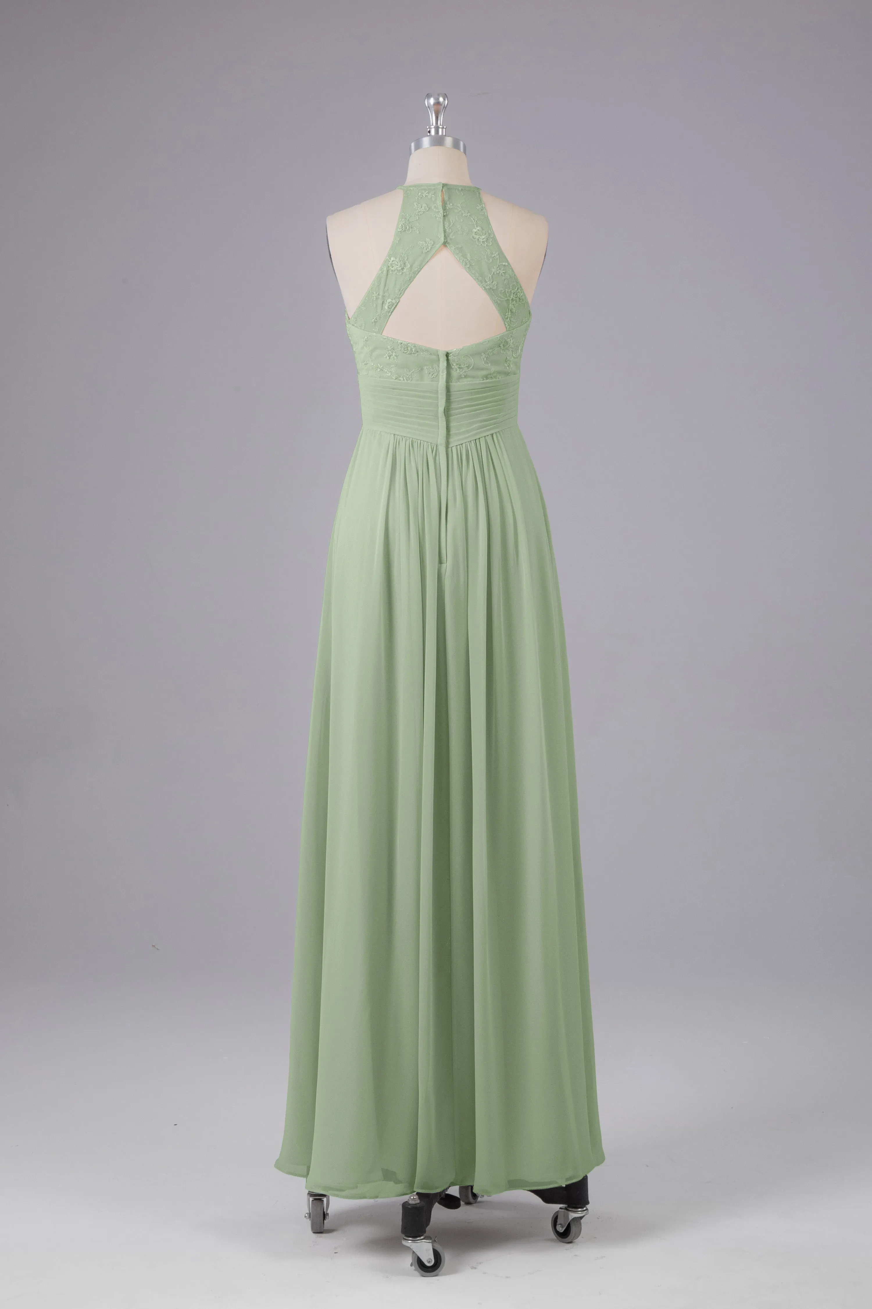 Elegant Halter Keyhole Chiffon Bridesmaid Dresses