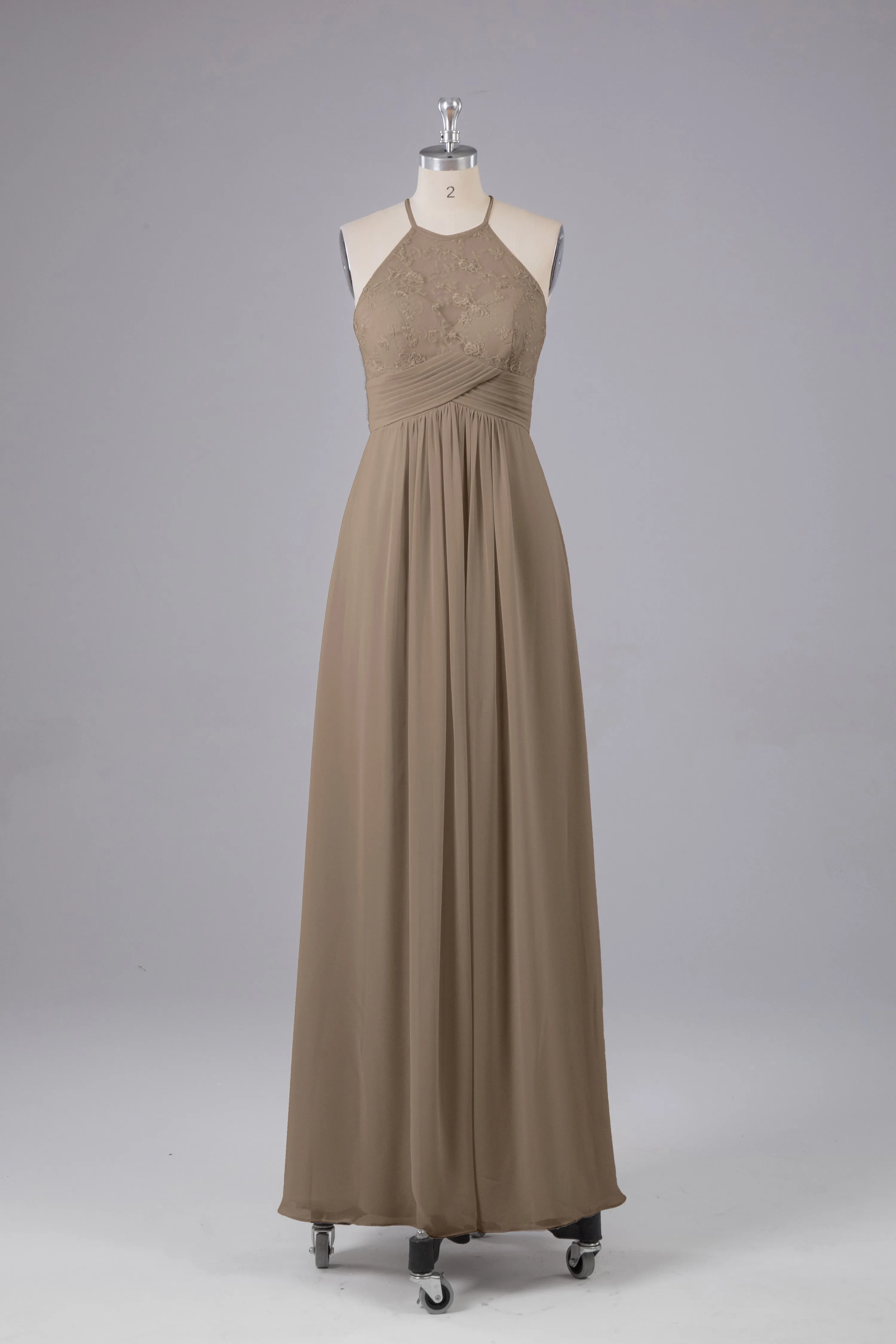 Elegant Halter Keyhole Chiffon Bridesmaid Dresses