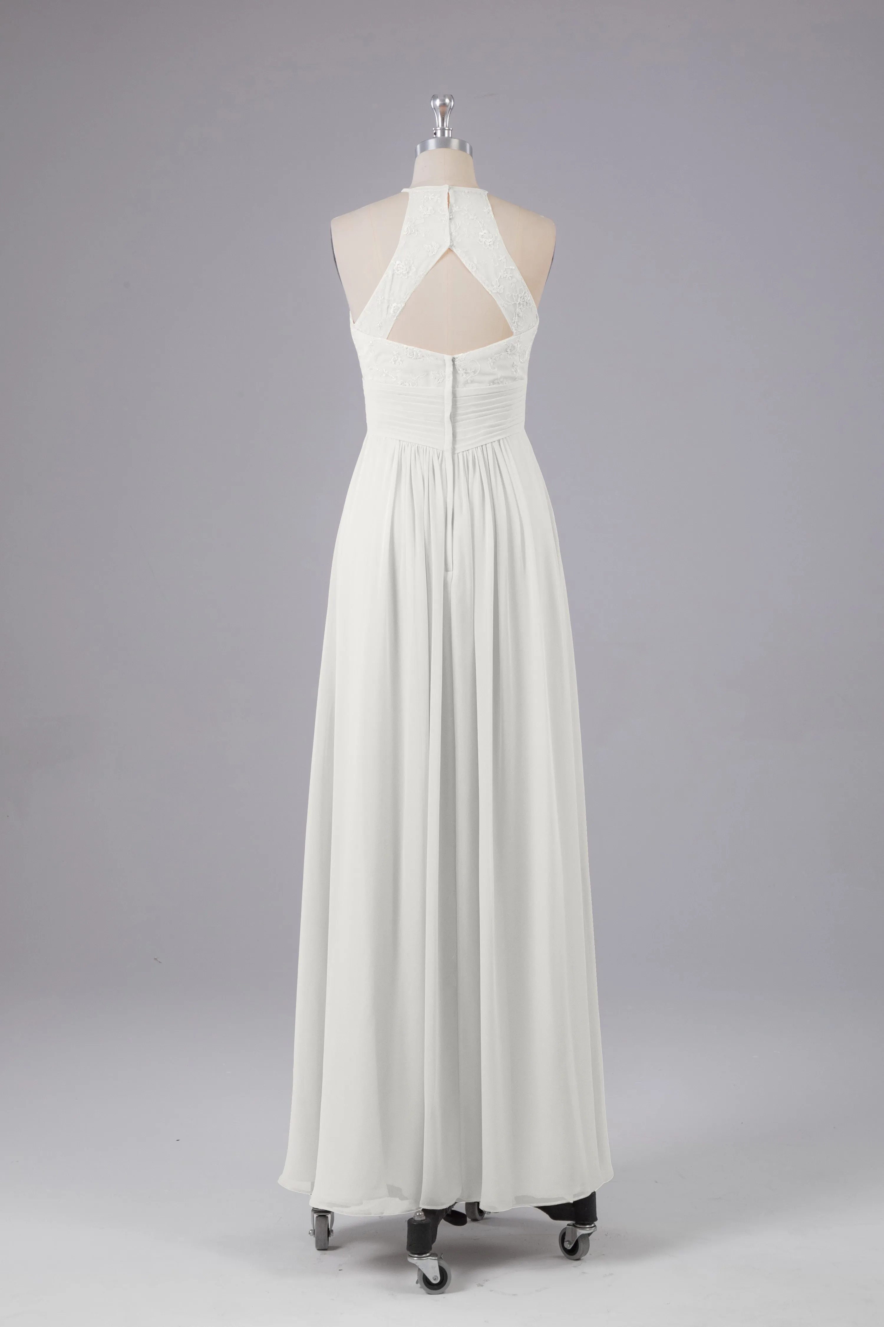 Elegant Halter Keyhole Chiffon Bridesmaid Dresses