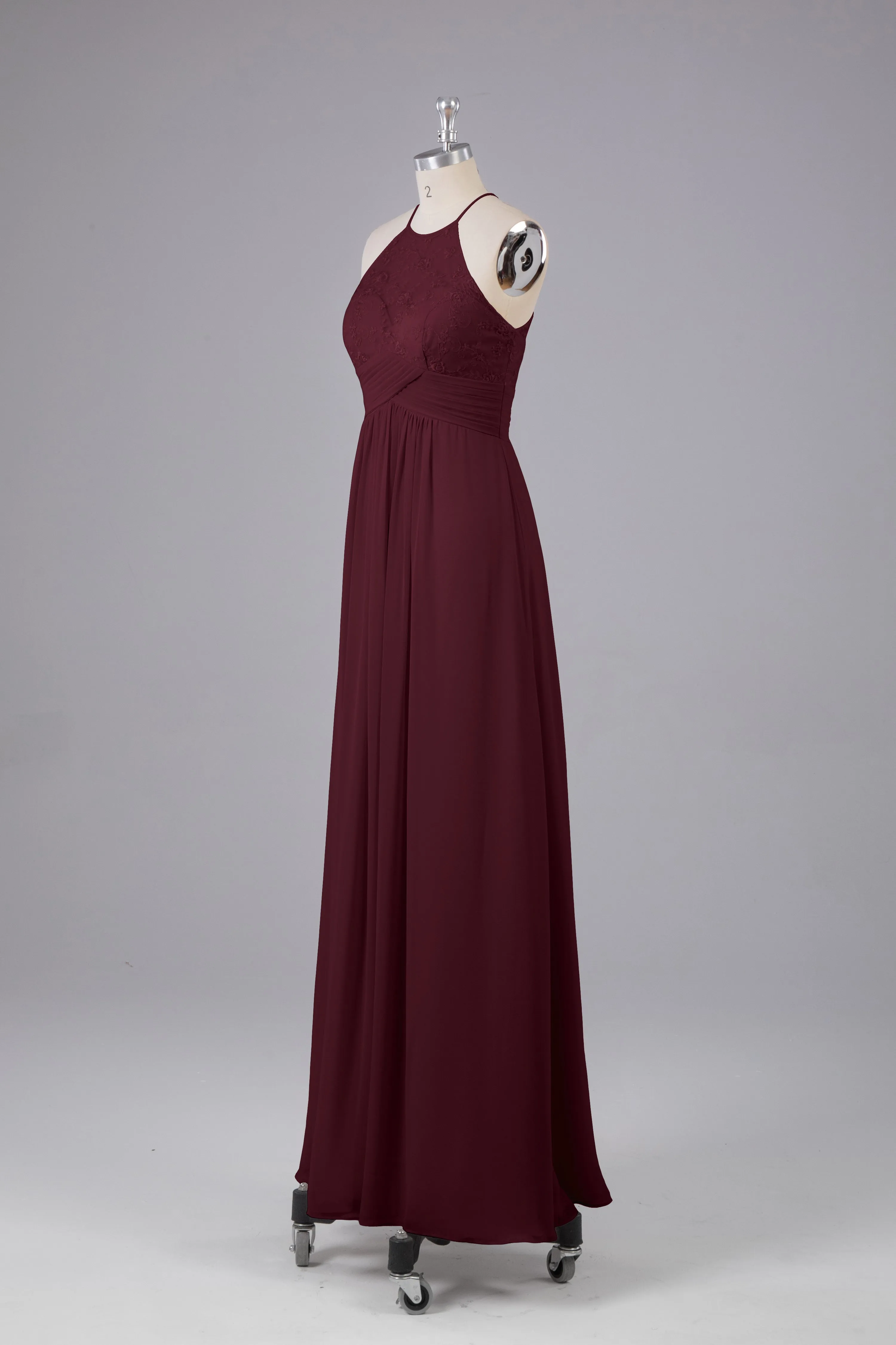 Elegant Halter Keyhole Chiffon Bridesmaid Dresses