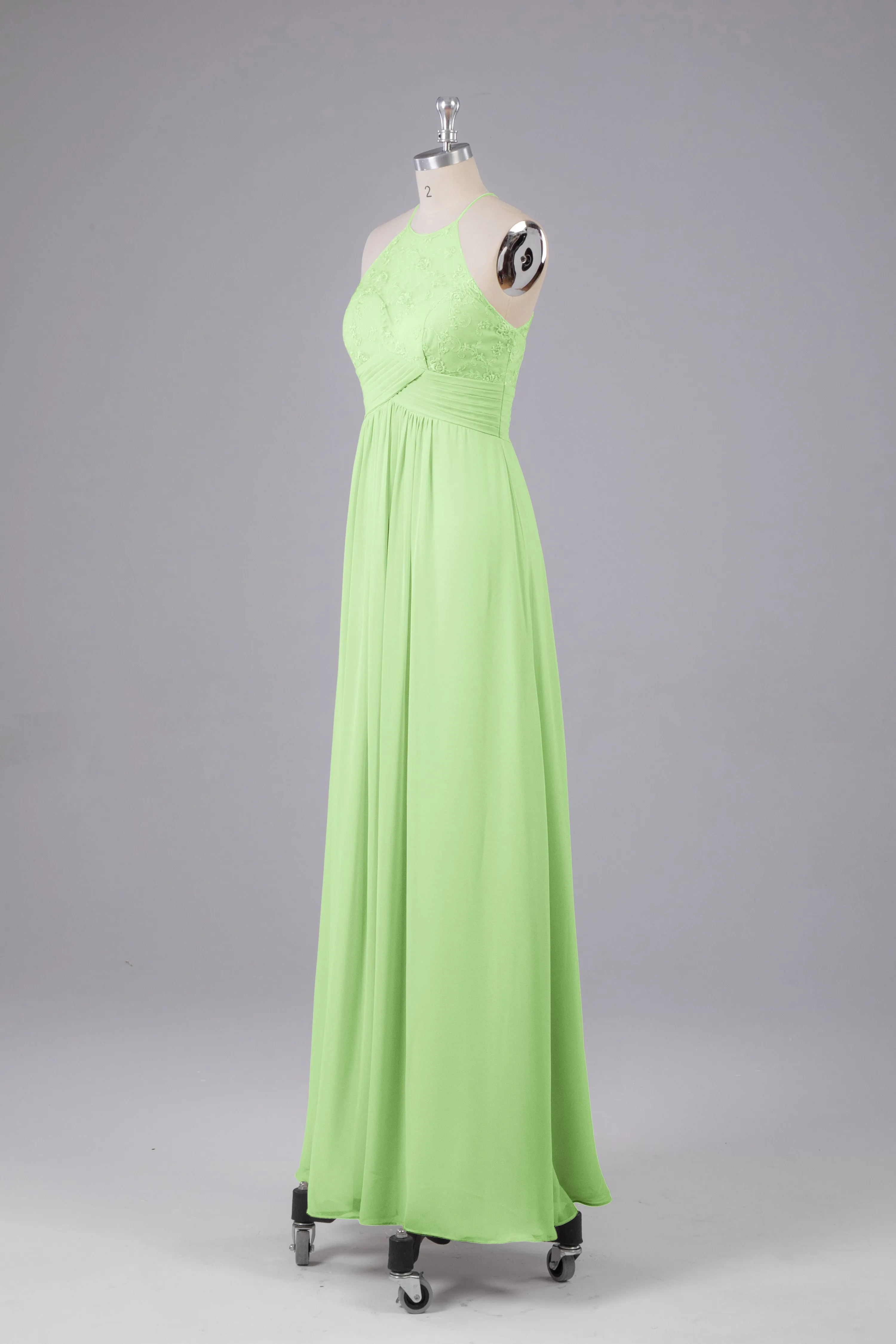 Elegant Halter Keyhole Chiffon Bridesmaid Dresses