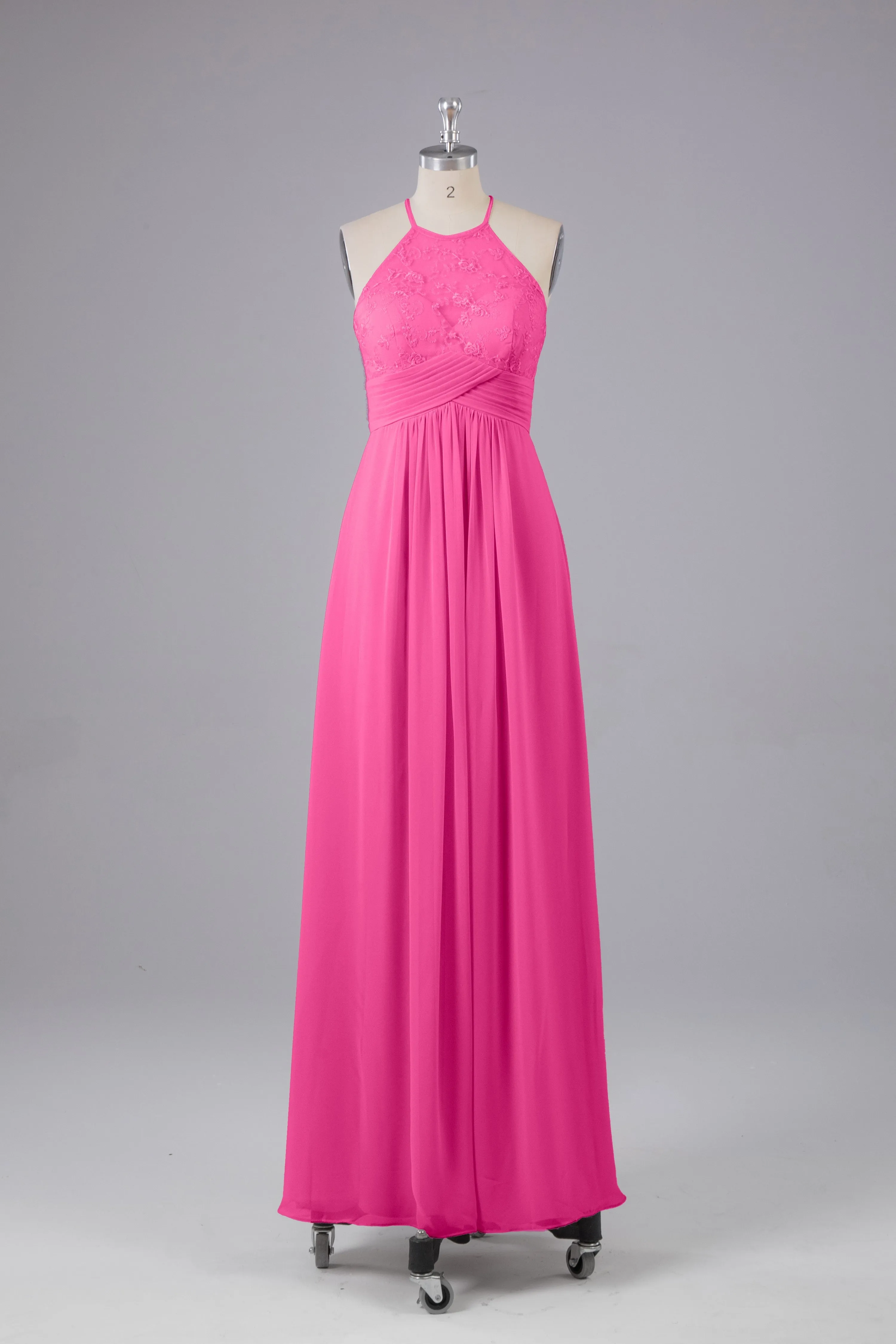 Elegant Halter Keyhole Chiffon Bridesmaid Dresses