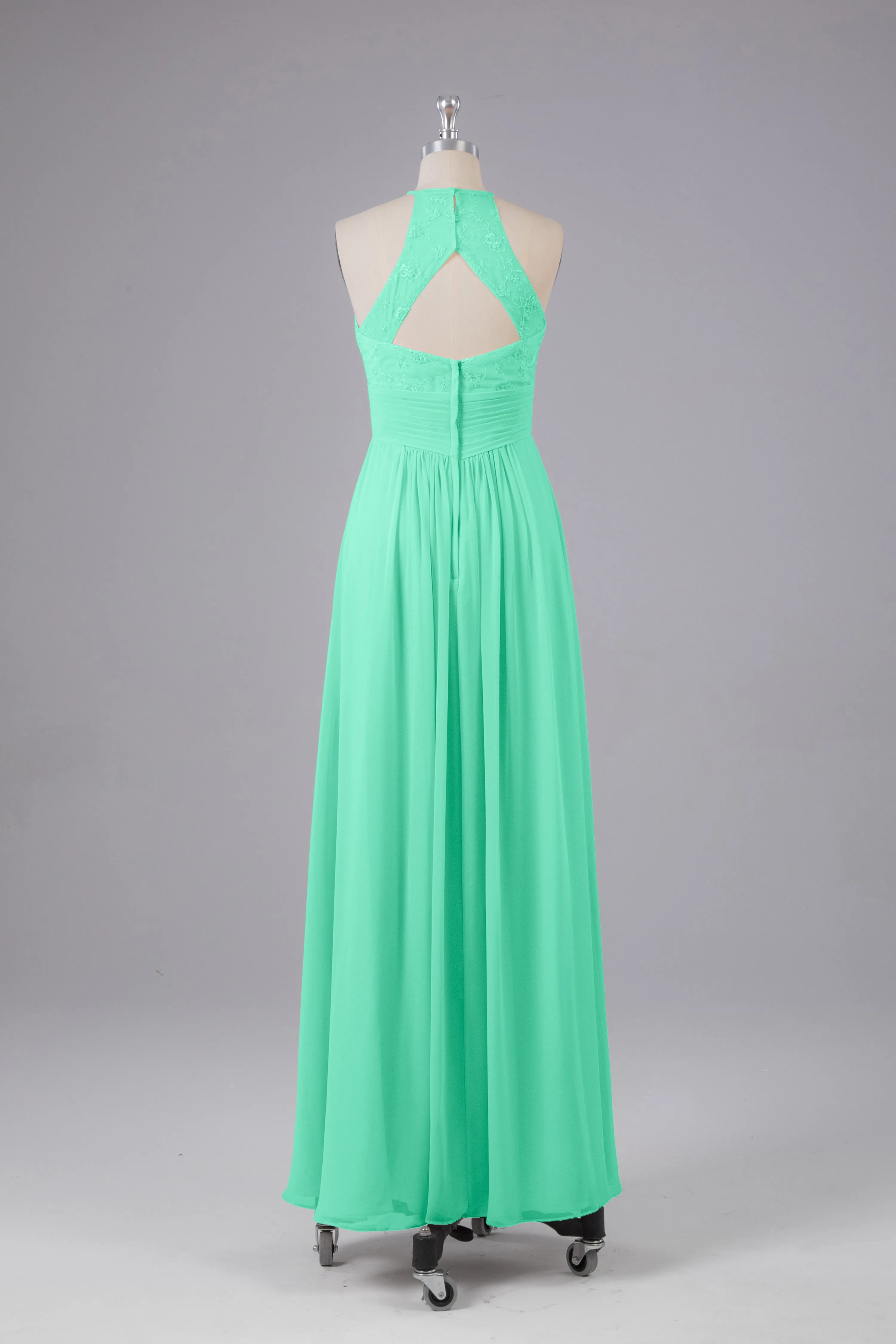 Elegant Halter Keyhole Chiffon Bridesmaid Dresses