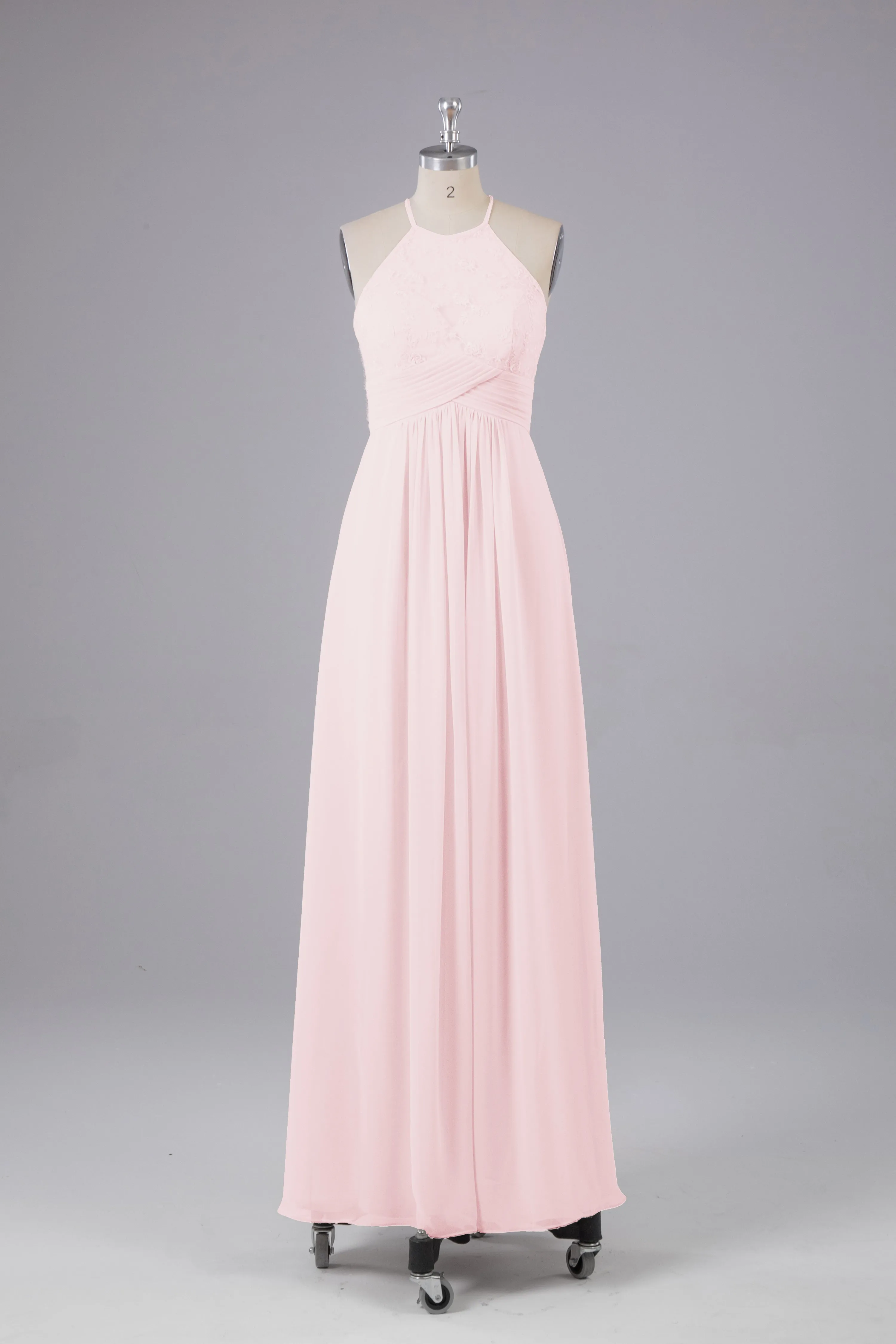 Elegant Halter Keyhole Chiffon Bridesmaid Dresses