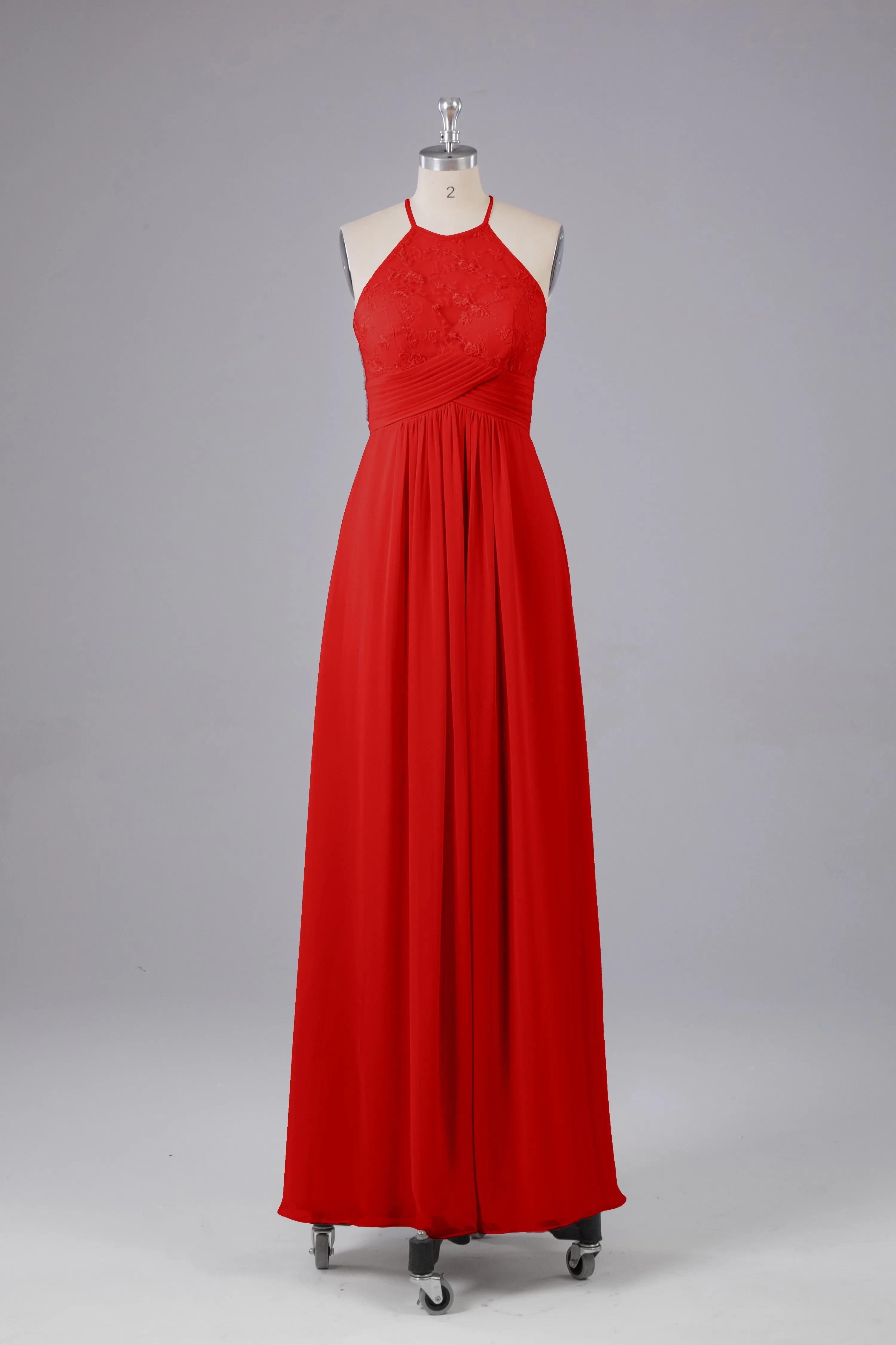 Elegant Halter Keyhole Chiffon Bridesmaid Dresses