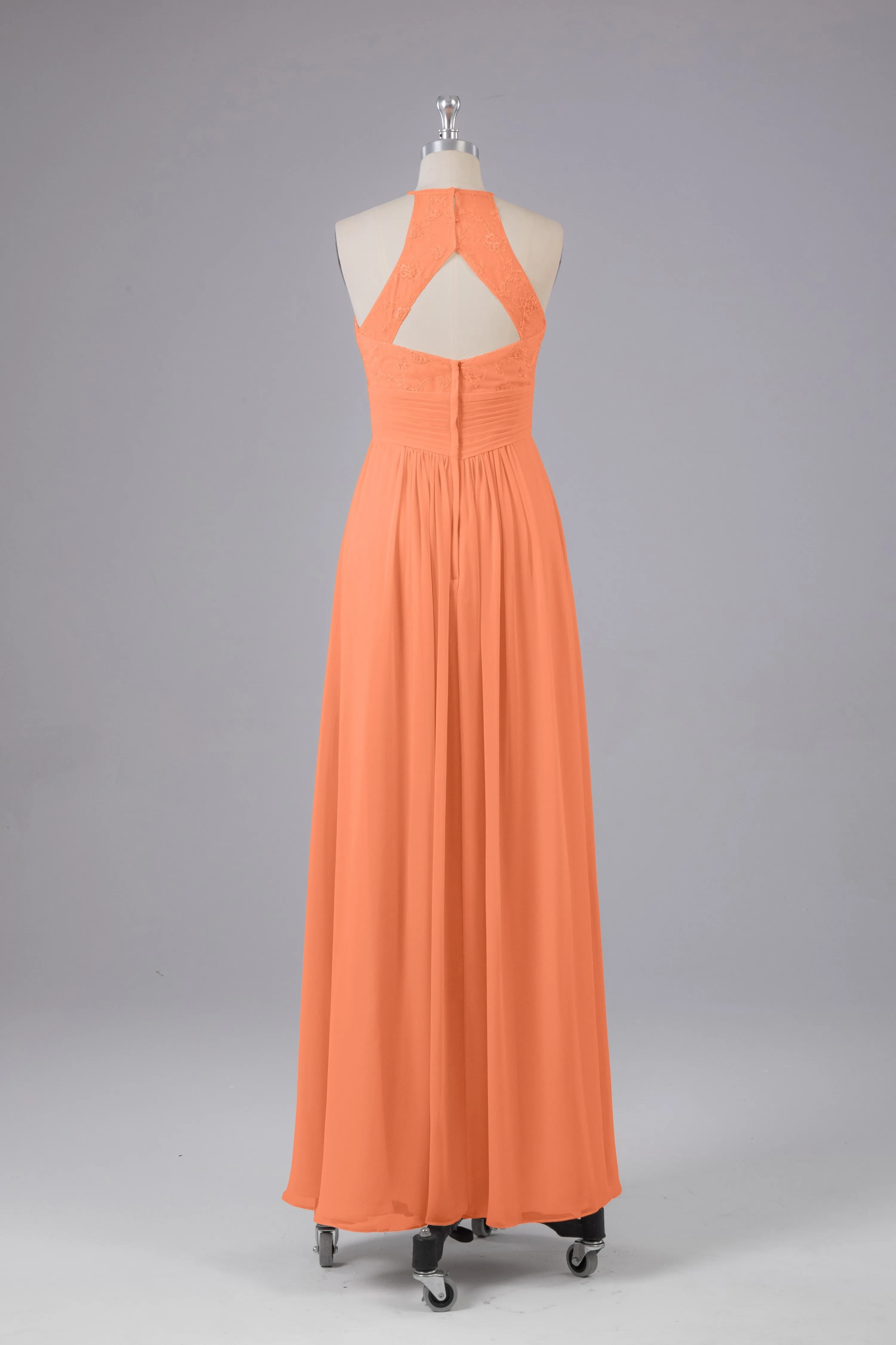 Elegant Halter Keyhole Chiffon Bridesmaid Dresses