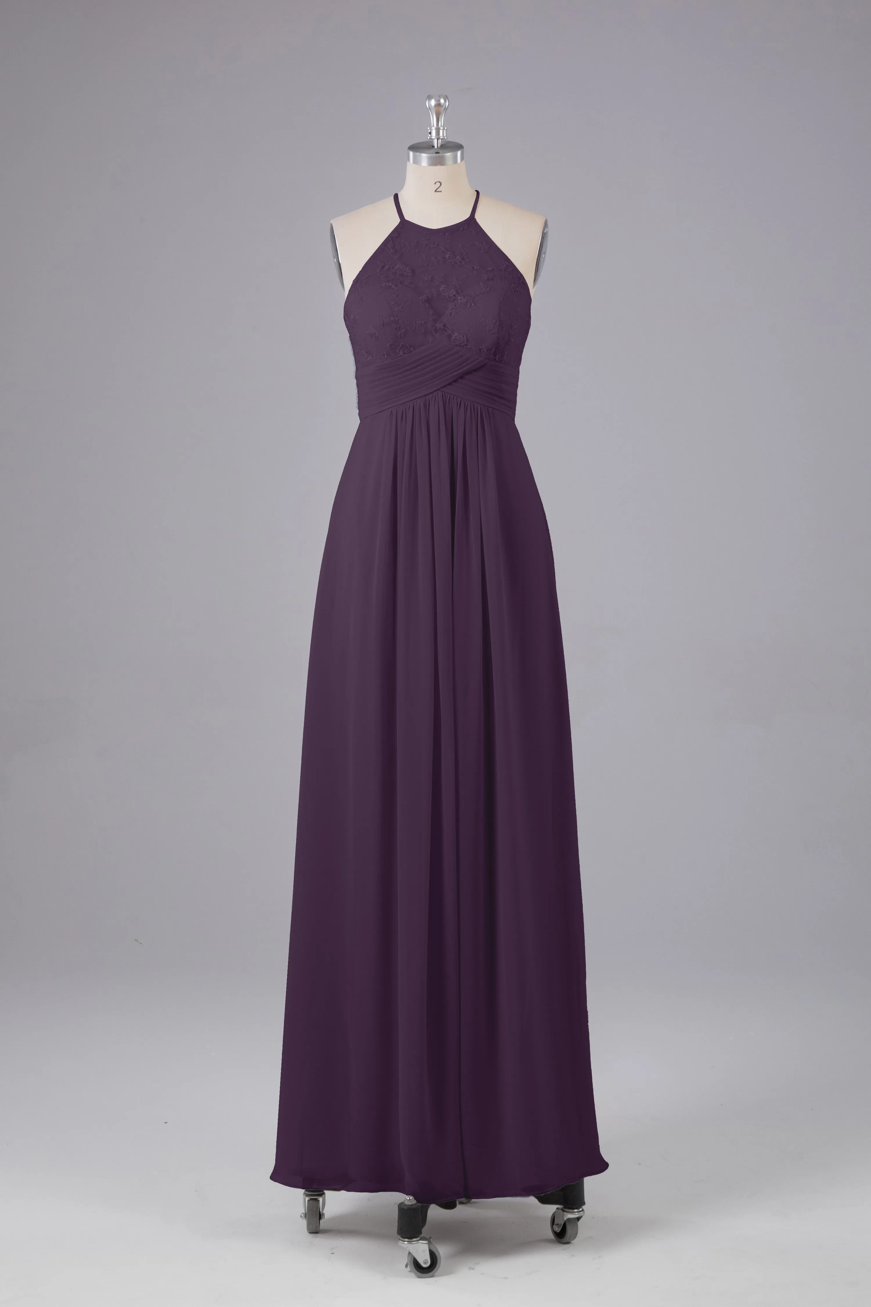 Elegant Halter Keyhole Chiffon Bridesmaid Dresses