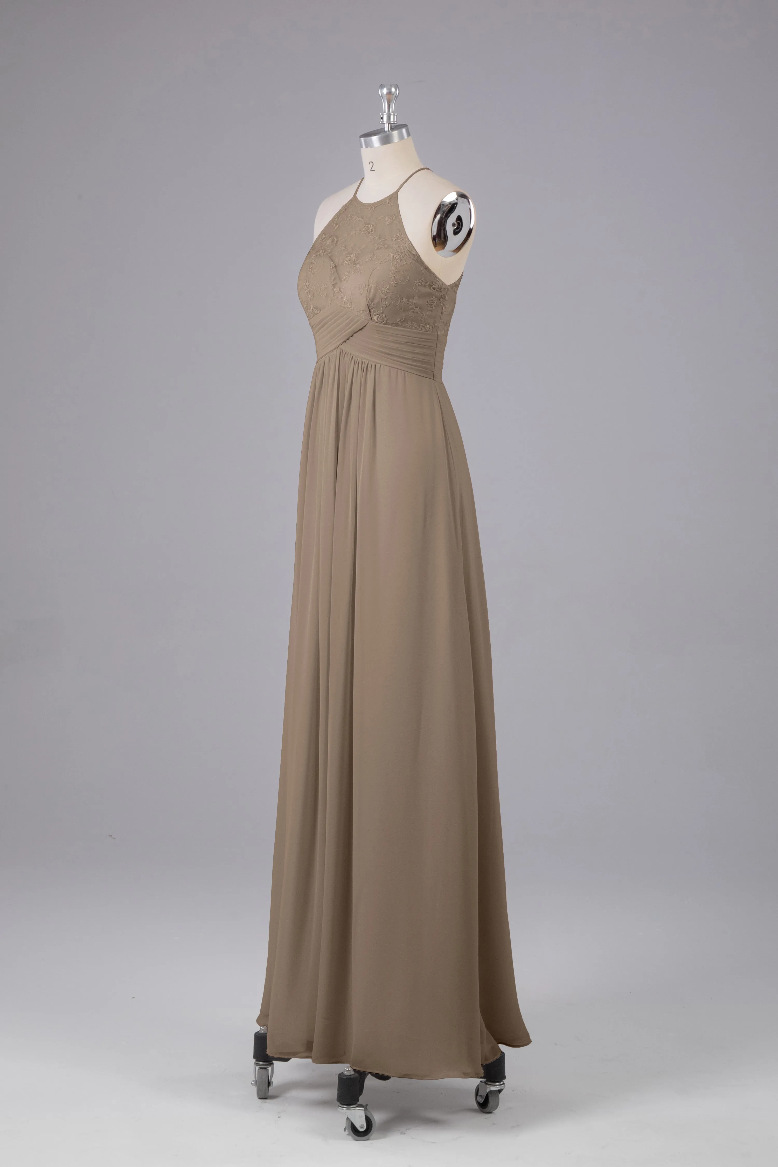 Elegant Halter Keyhole Chiffon Bridesmaid Dresses