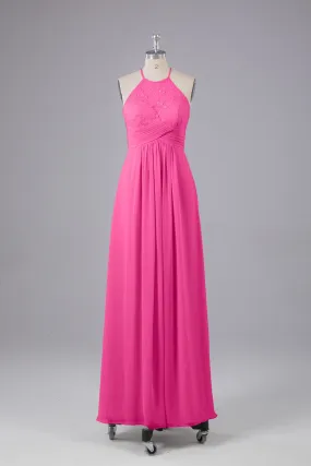 Elegant Halter Keyhole Chiffon Bridesmaid Dresses