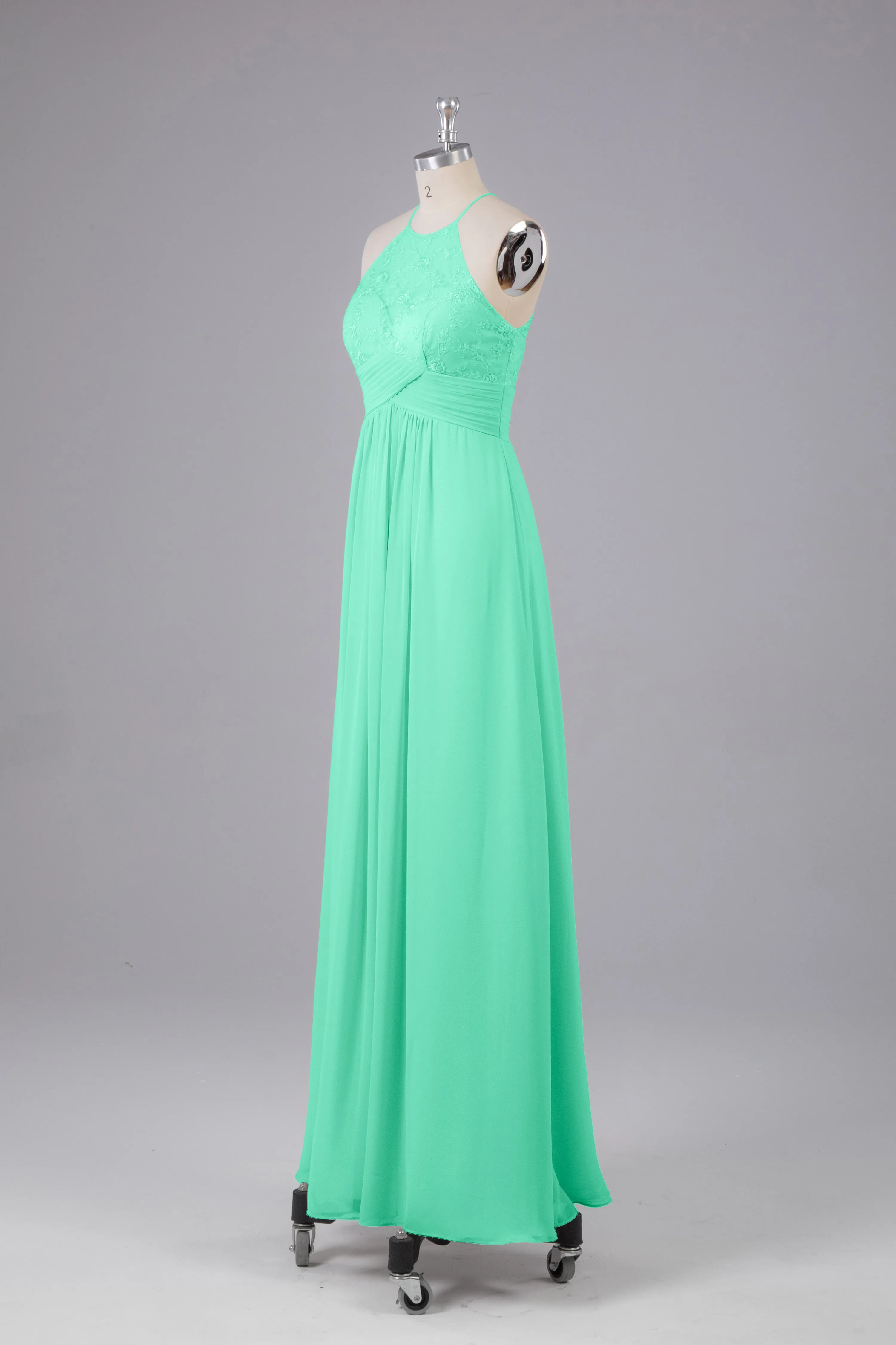 Elegant Halter Keyhole Chiffon Bridesmaid Dresses