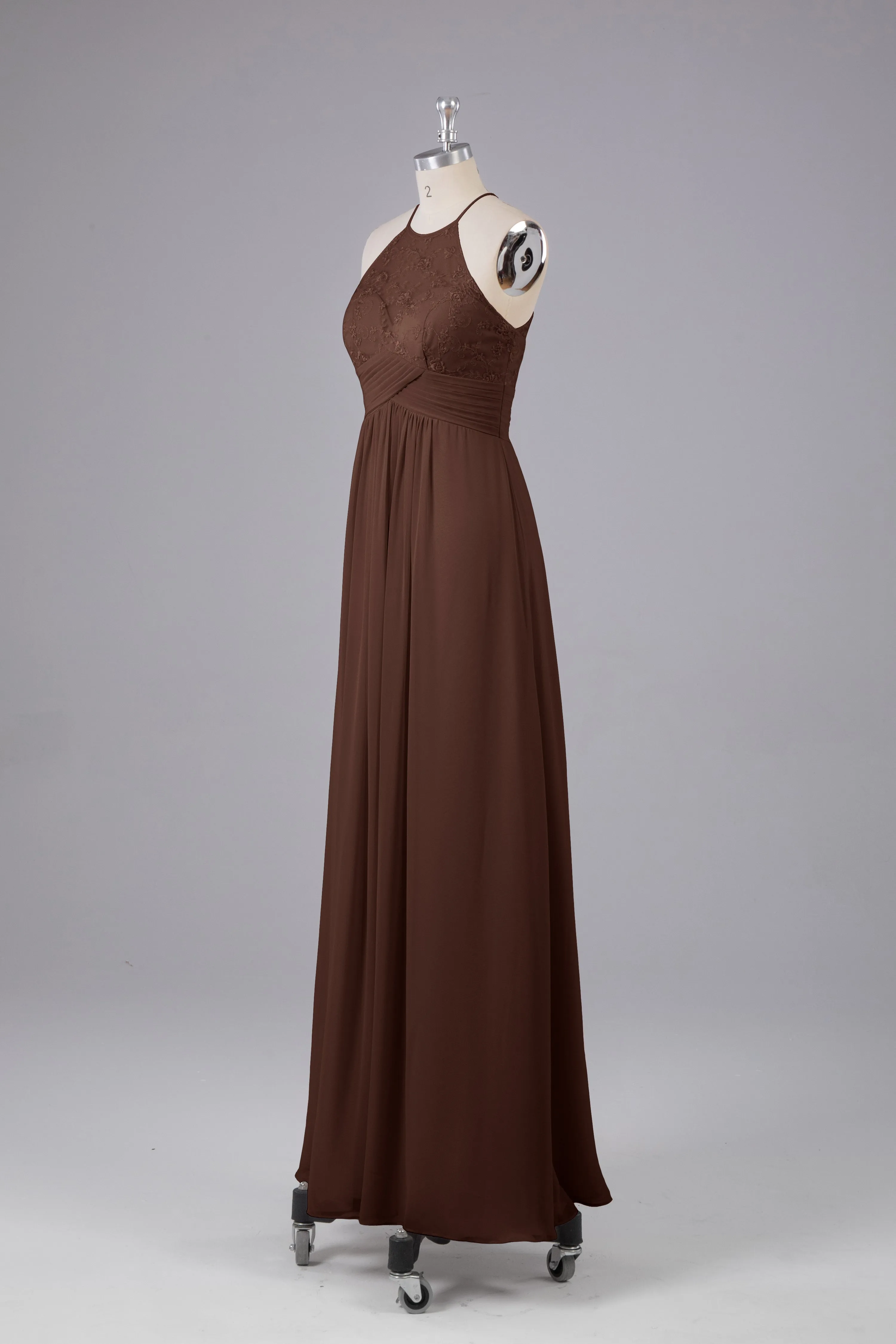 Elegant Halter Keyhole Chiffon Bridesmaid Dresses