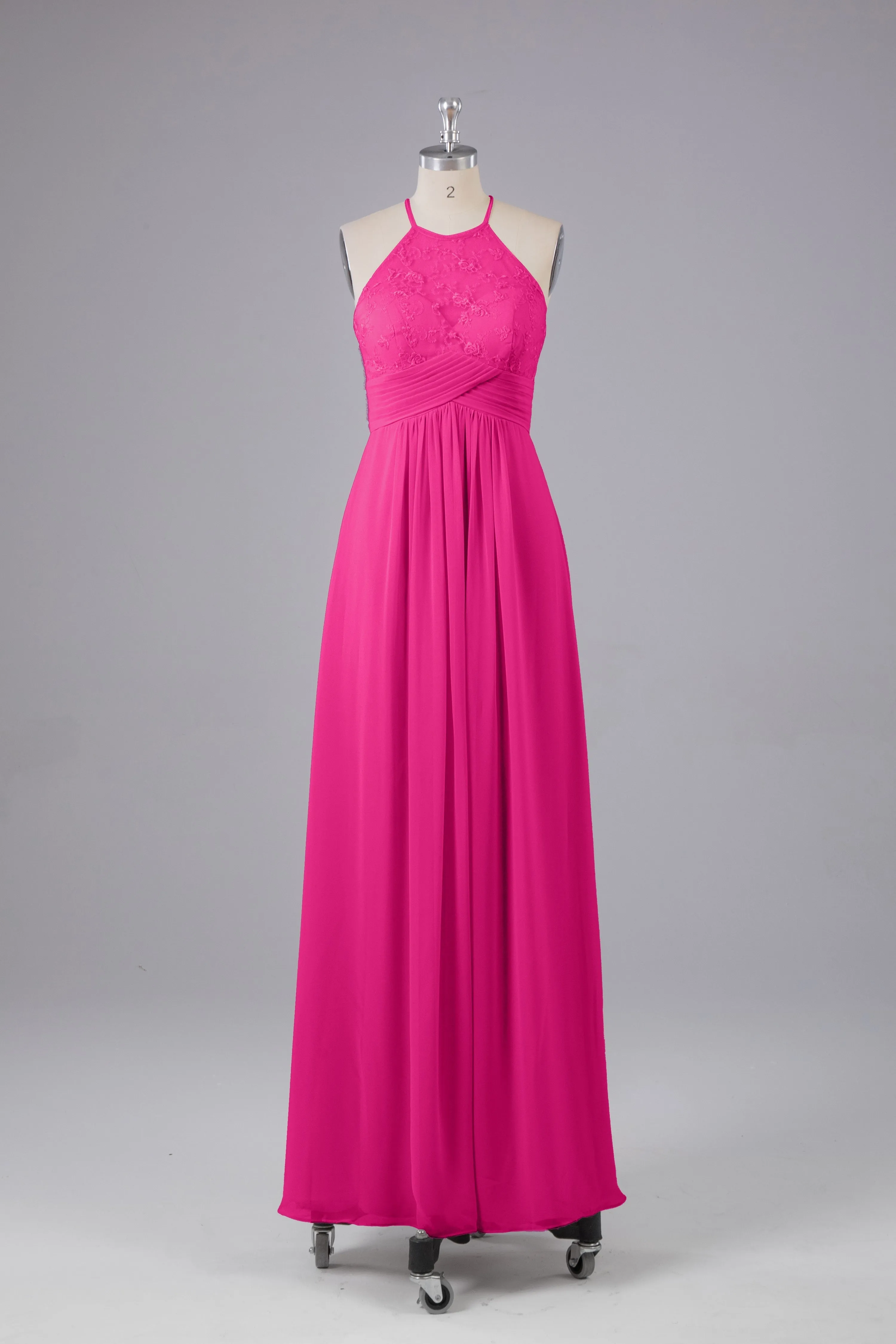 Elegant Halter Keyhole Chiffon Bridesmaid Dresses