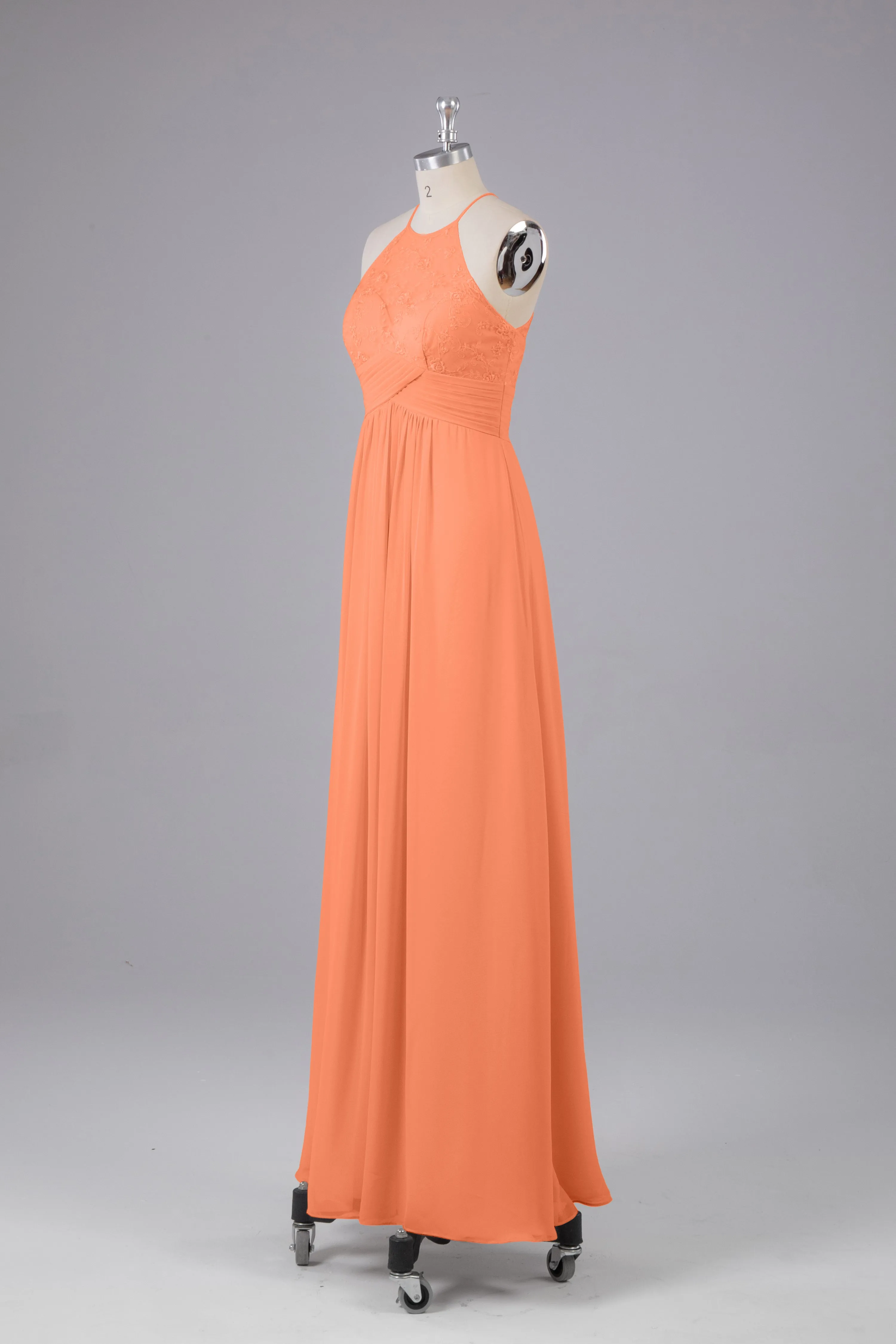 Elegant Halter Keyhole Chiffon Bridesmaid Dresses