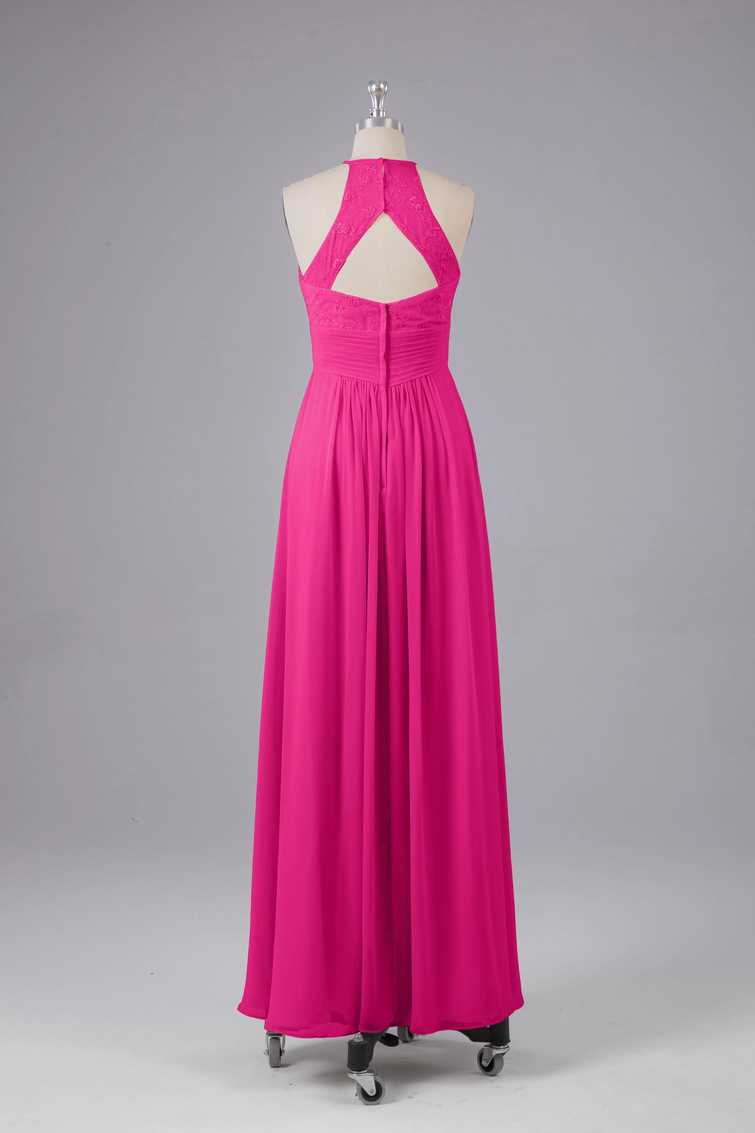 Elegant Halter Keyhole Chiffon Bridesmaid Dresses