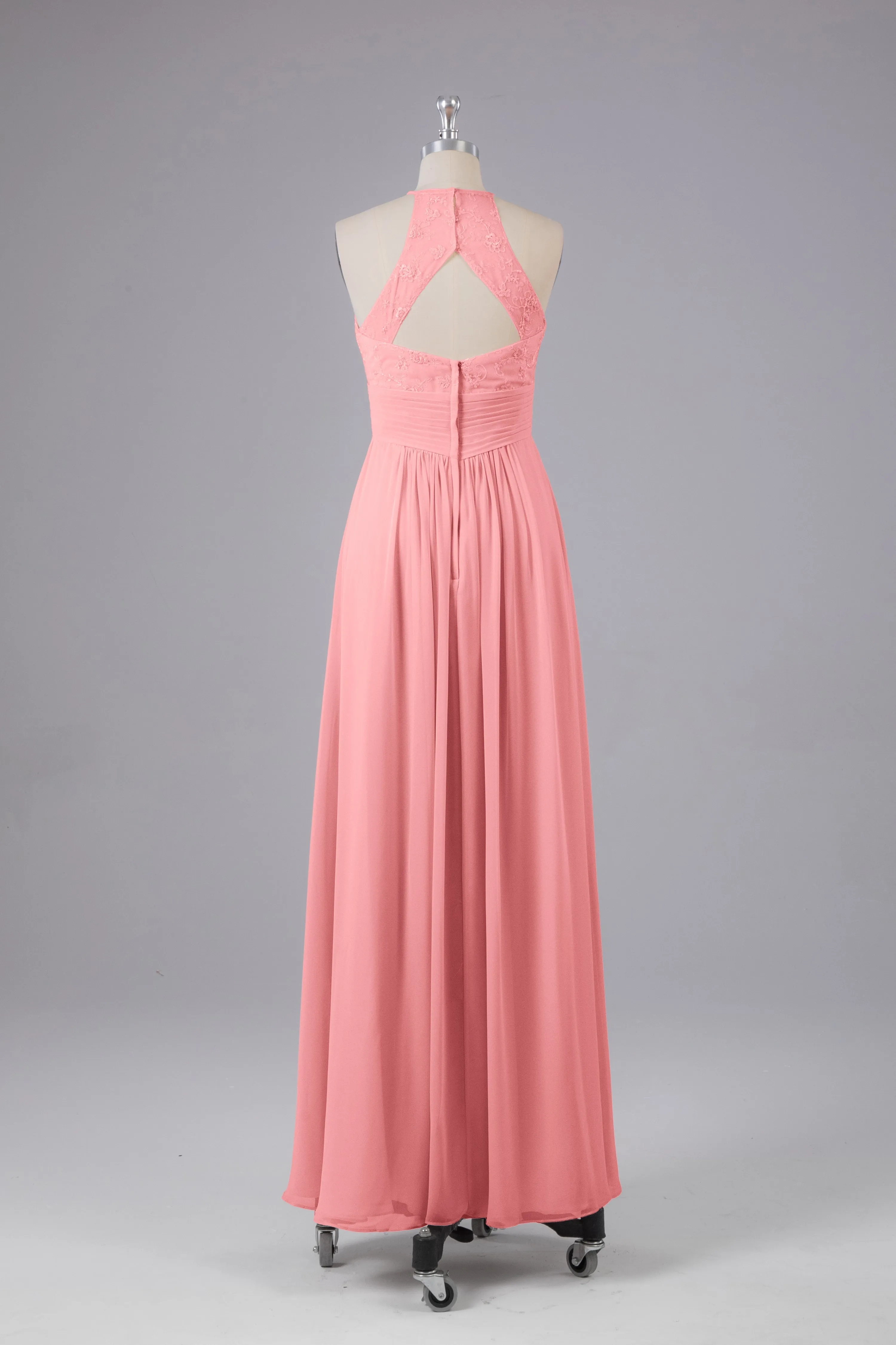 Elegant Halter Keyhole Chiffon Bridesmaid Dresses