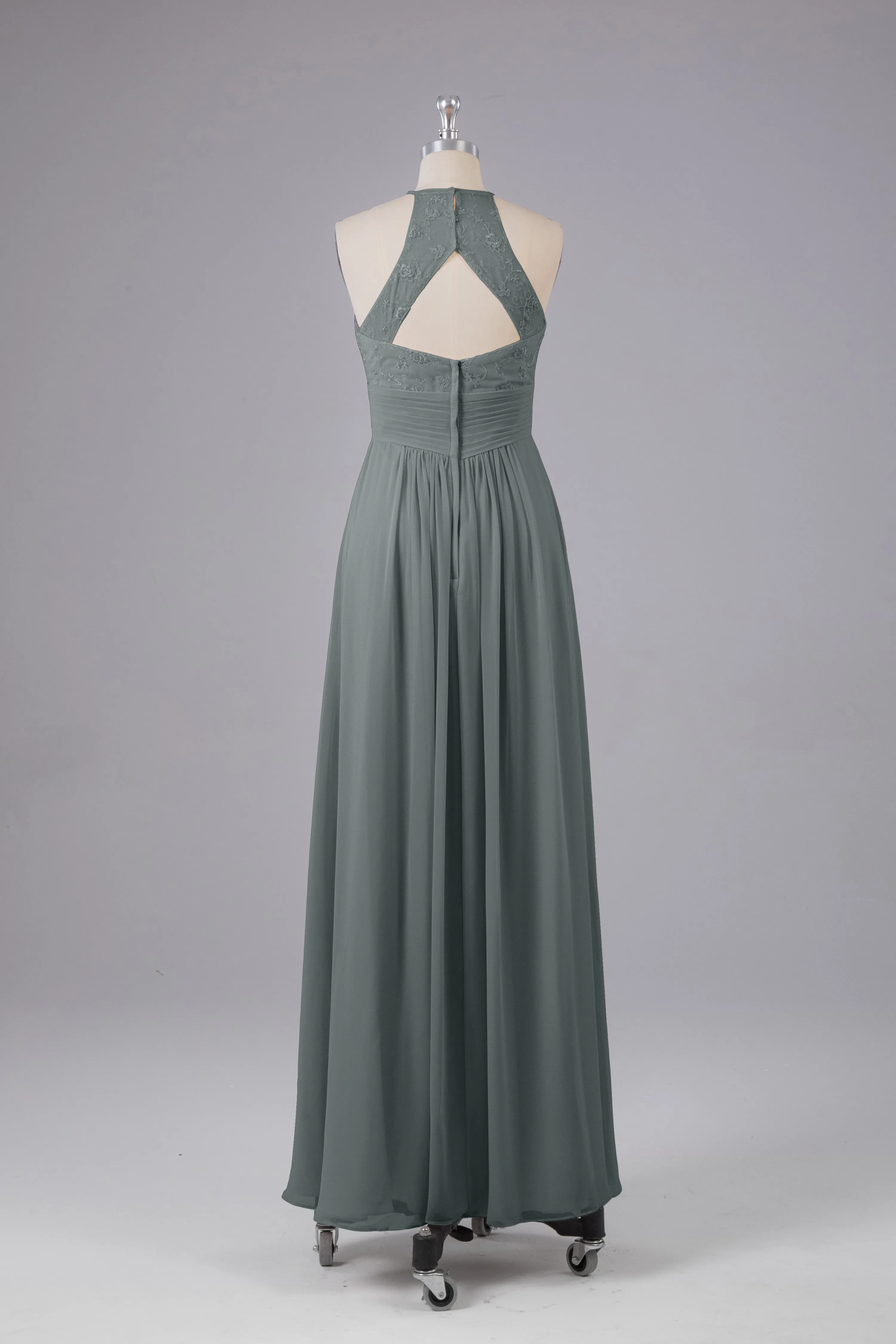 Elegant Halter Keyhole Chiffon Bridesmaid Dresses