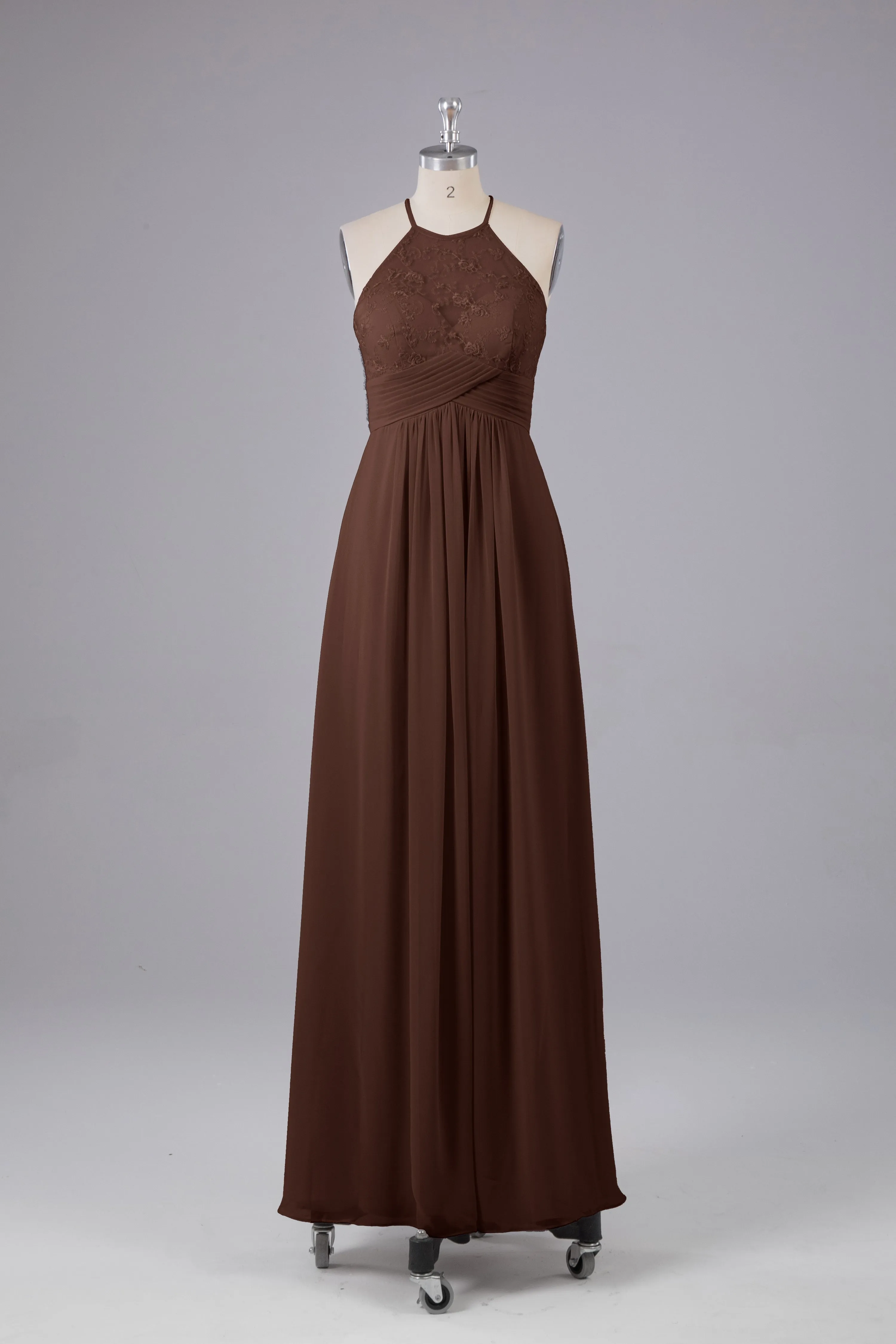 Elegant Halter Keyhole Chiffon Bridesmaid Dresses