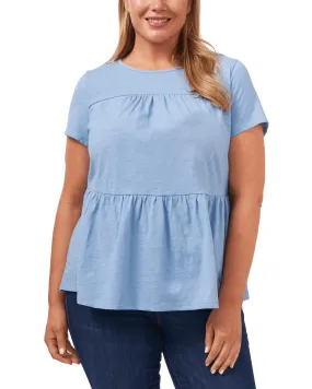 Emilia Tiered Peplum Top | 483-WATERFALL