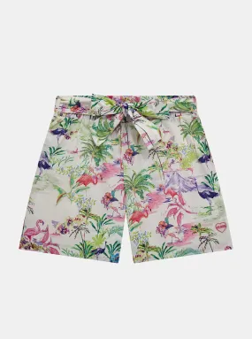 Flamingo Print Poplin Bermuda Shorts (7-16)