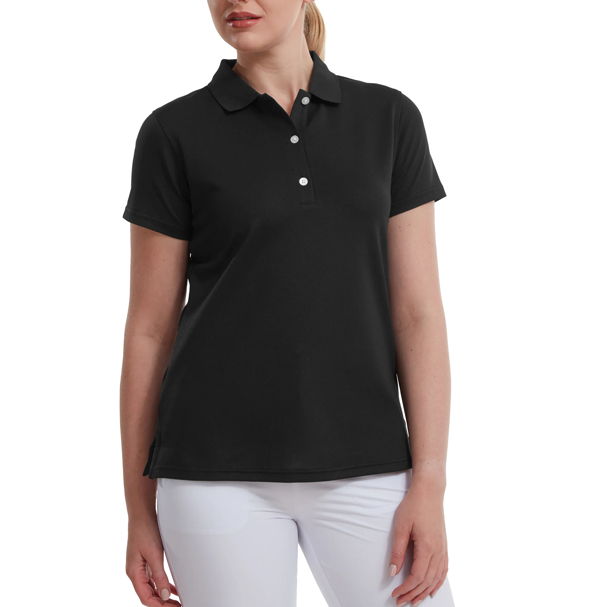 FootJoy Women's Pique Solid Polo - Black