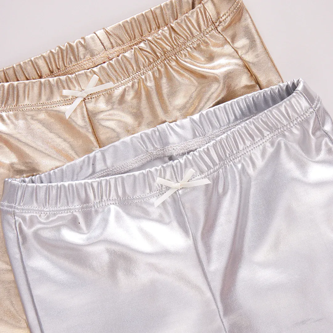 Girls Lame Legging | Light Gold