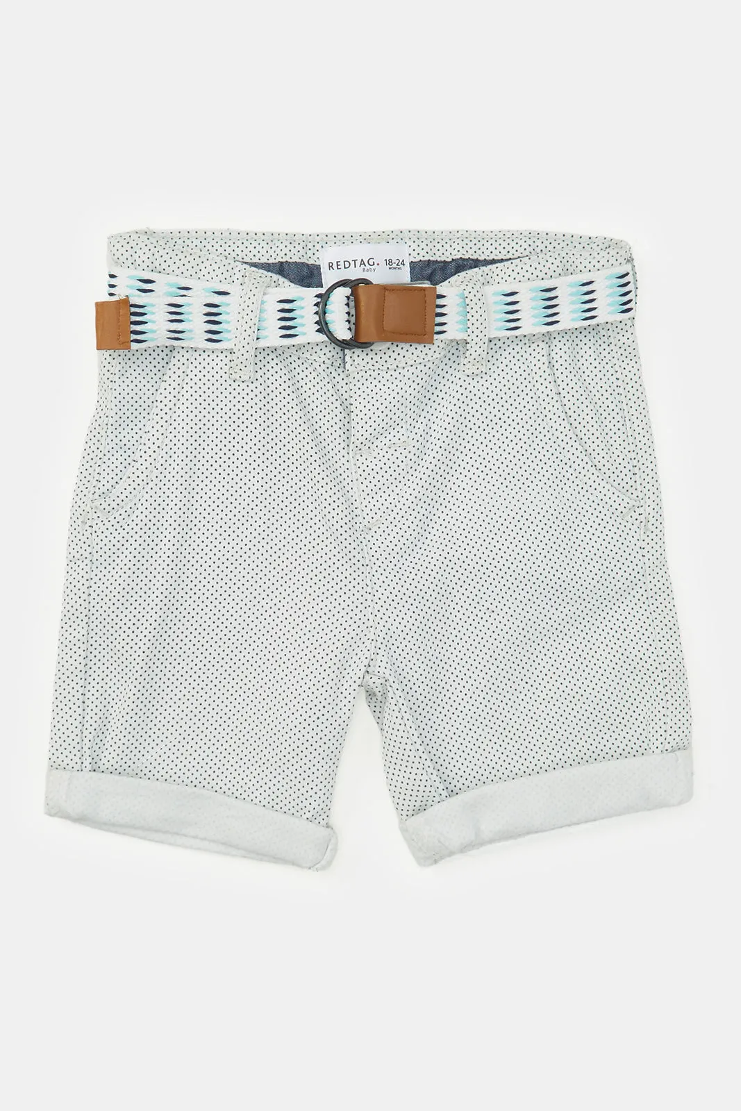 Infant Boys White Belted Chino Shorts