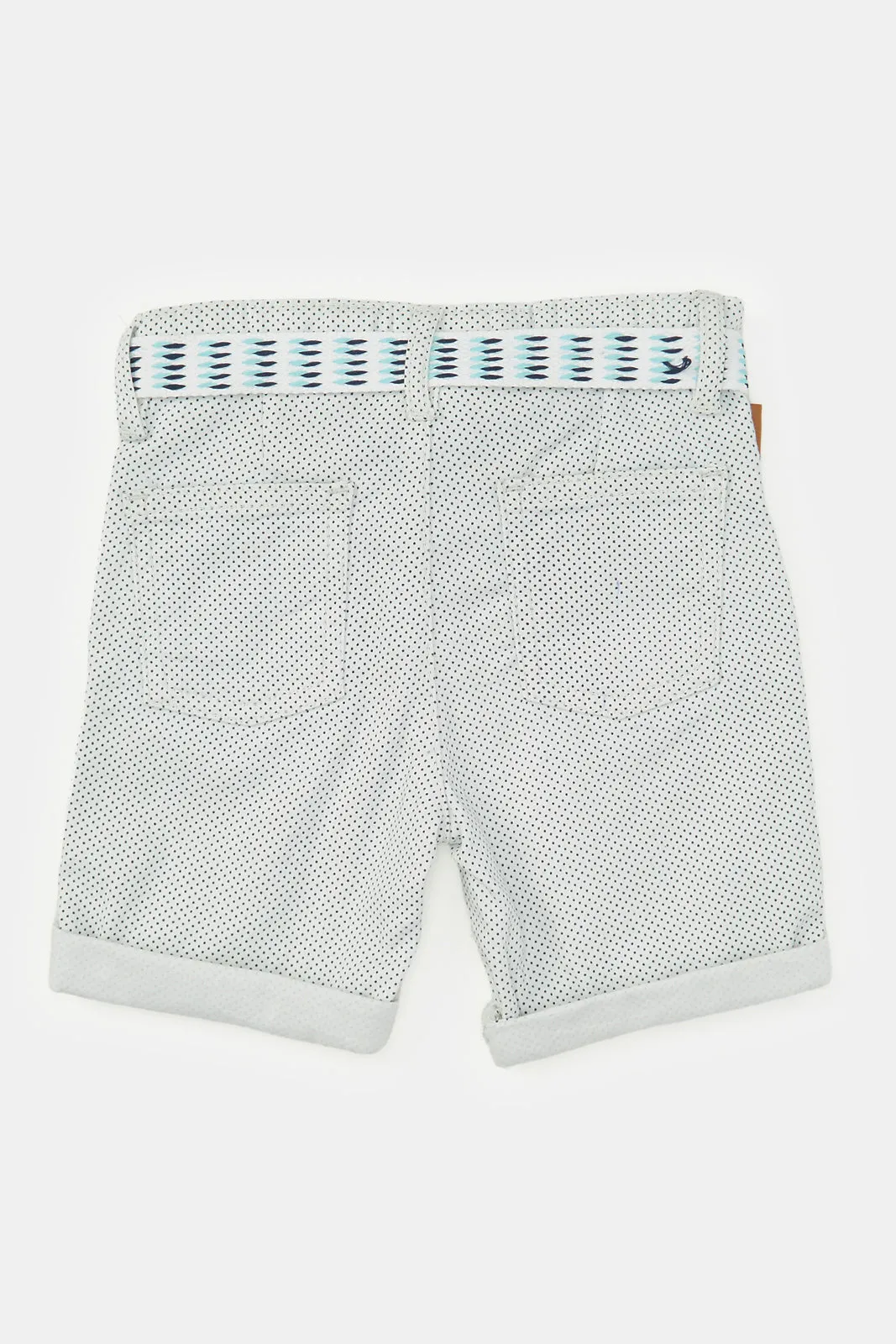 Infant Boys White Belted Chino Shorts