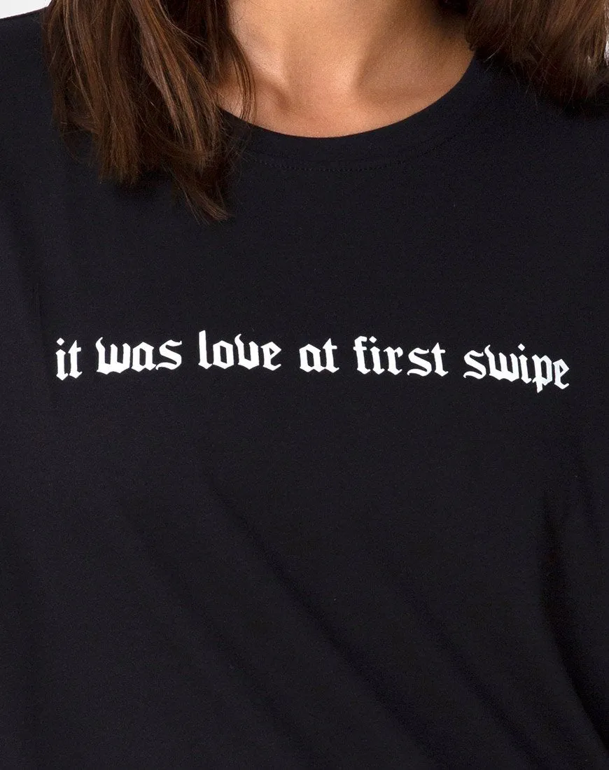 Lotsun Tee in Love at First Swipe with Black Placement