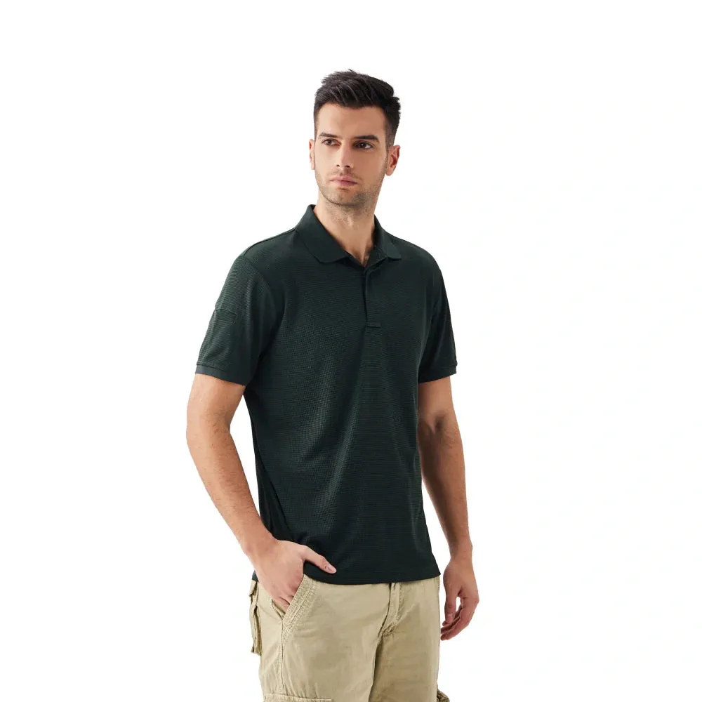 Men's Solid Breathable Waffle Series Polo Shirt