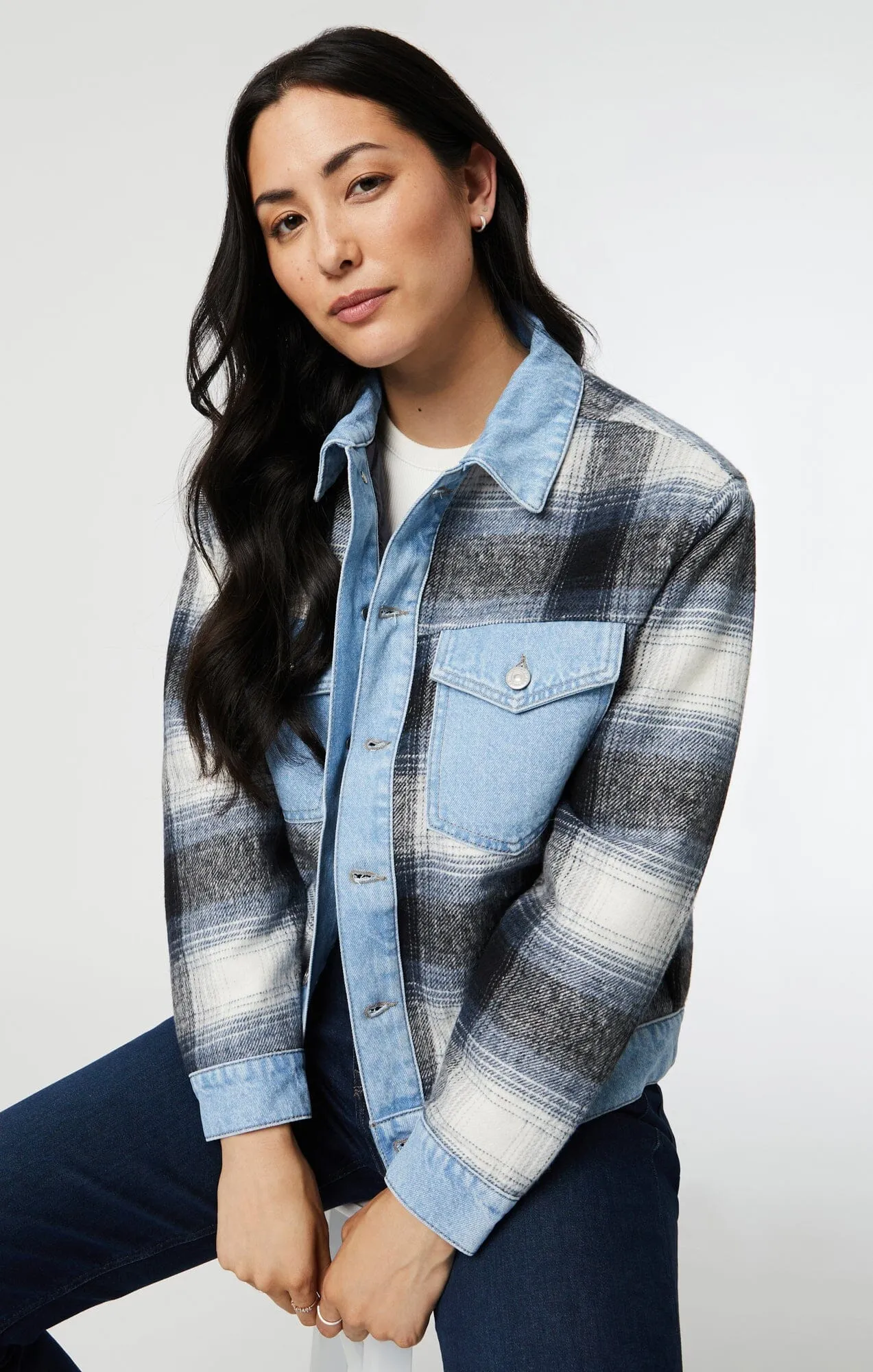 NELLIE JACKET IN GREY PLAID