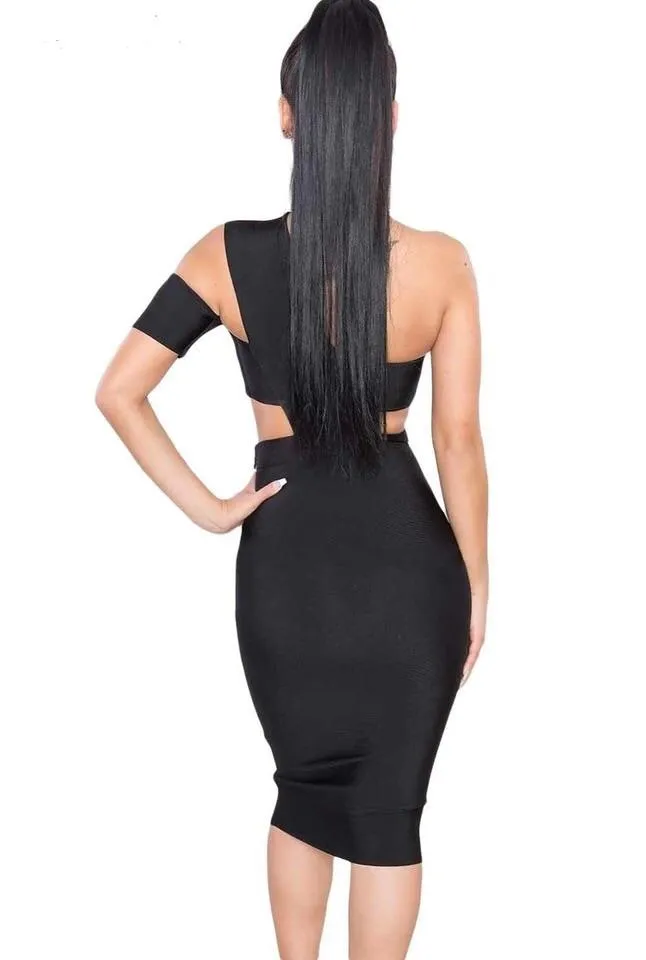 One Shoulder Halter Women Dress