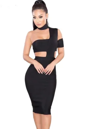 One Shoulder Halter Women Dress