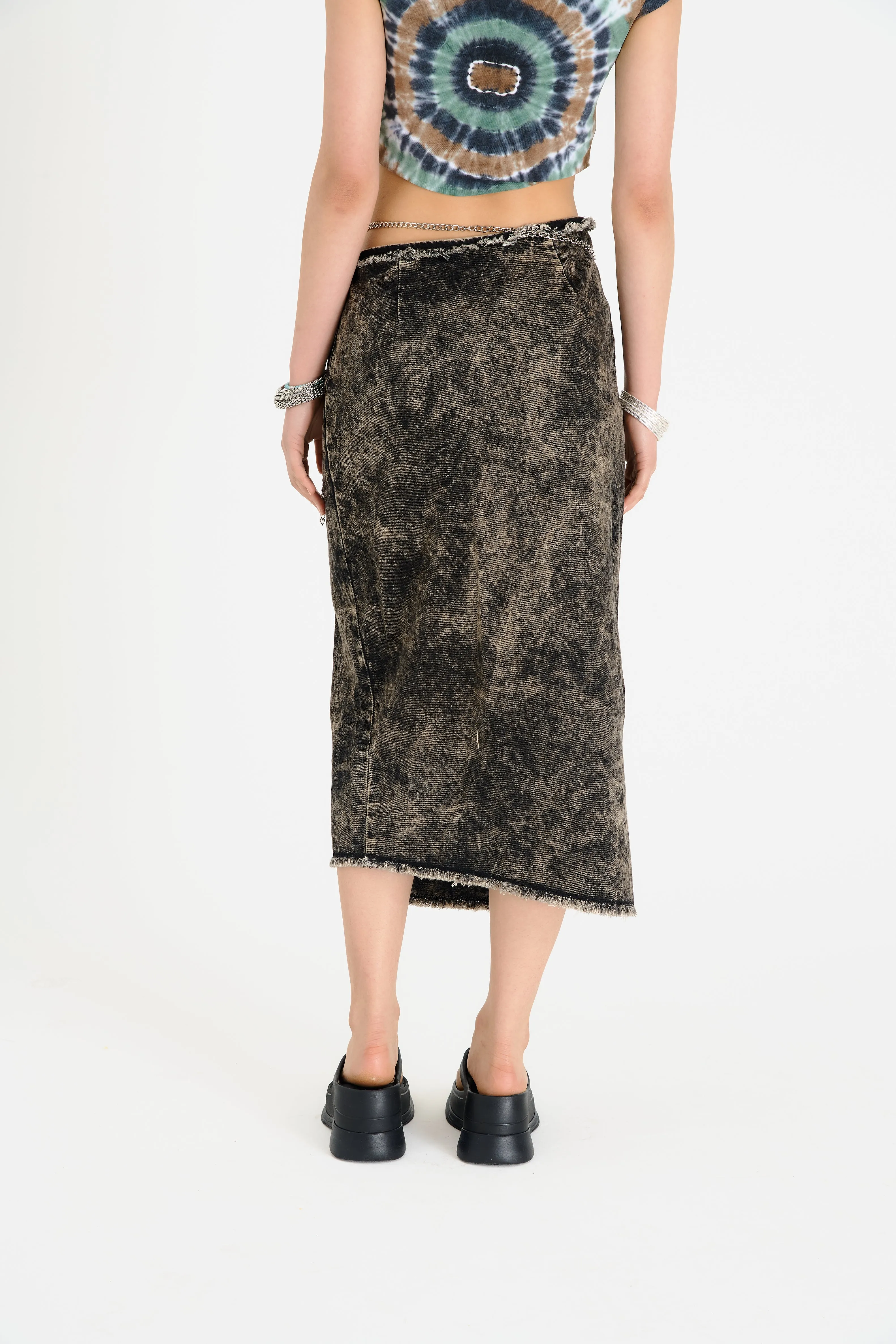 Rune Denim Maxi Skirt