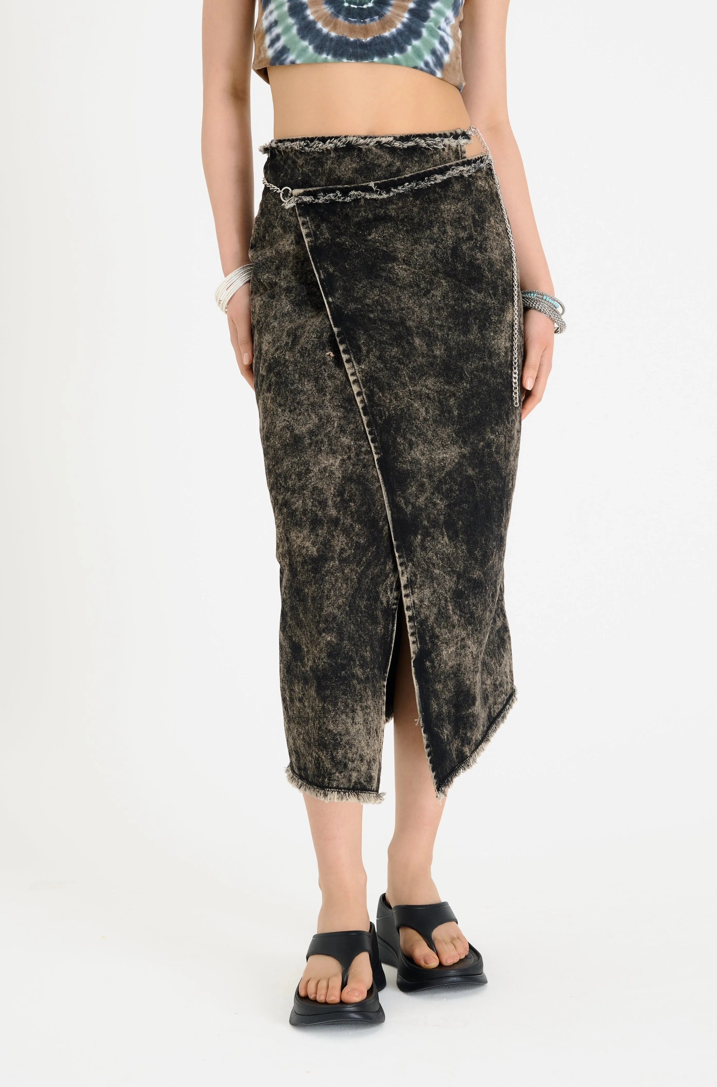 Rune Denim Maxi Skirt