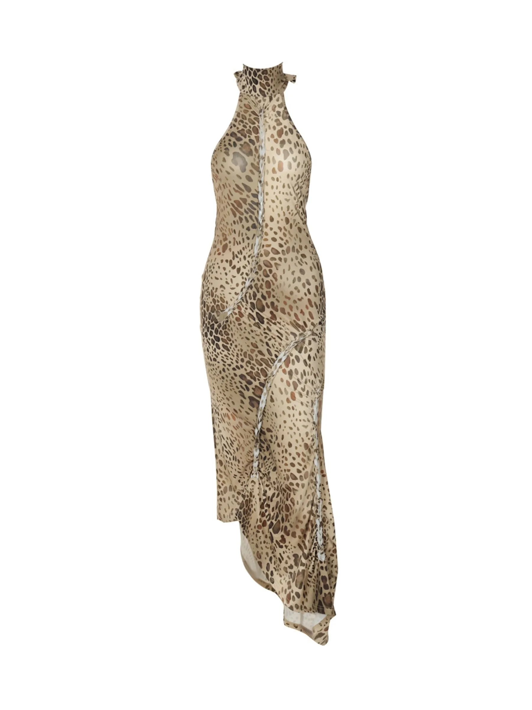 Savannah Leopard Print Halter Dress