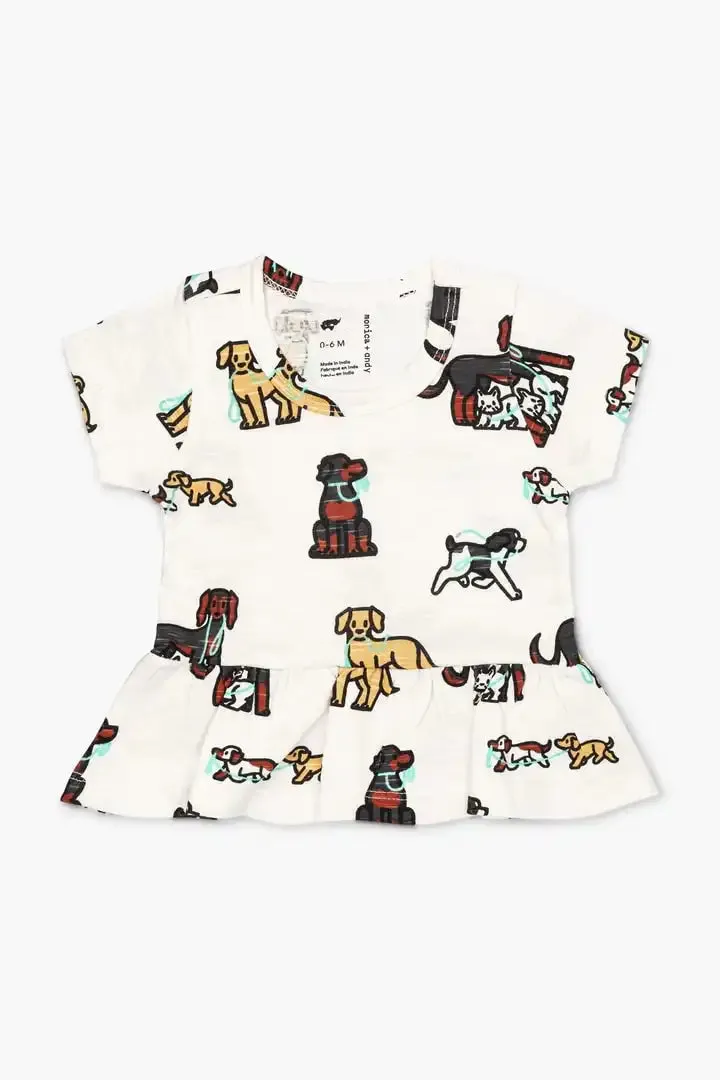 Short Sleeve Peplum Top_Dog Walker