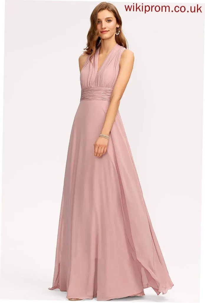 Shoulder Formal Dresses Halter V-Neck Eileen One Dresses A-line Chiffon